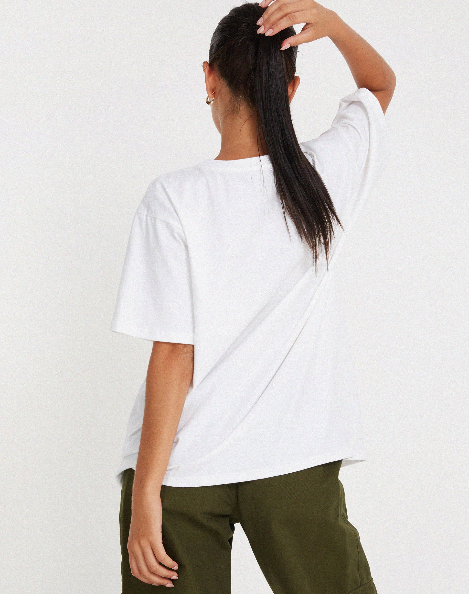 Oversize Basic Tee in White Motel Angel-Nico Sky