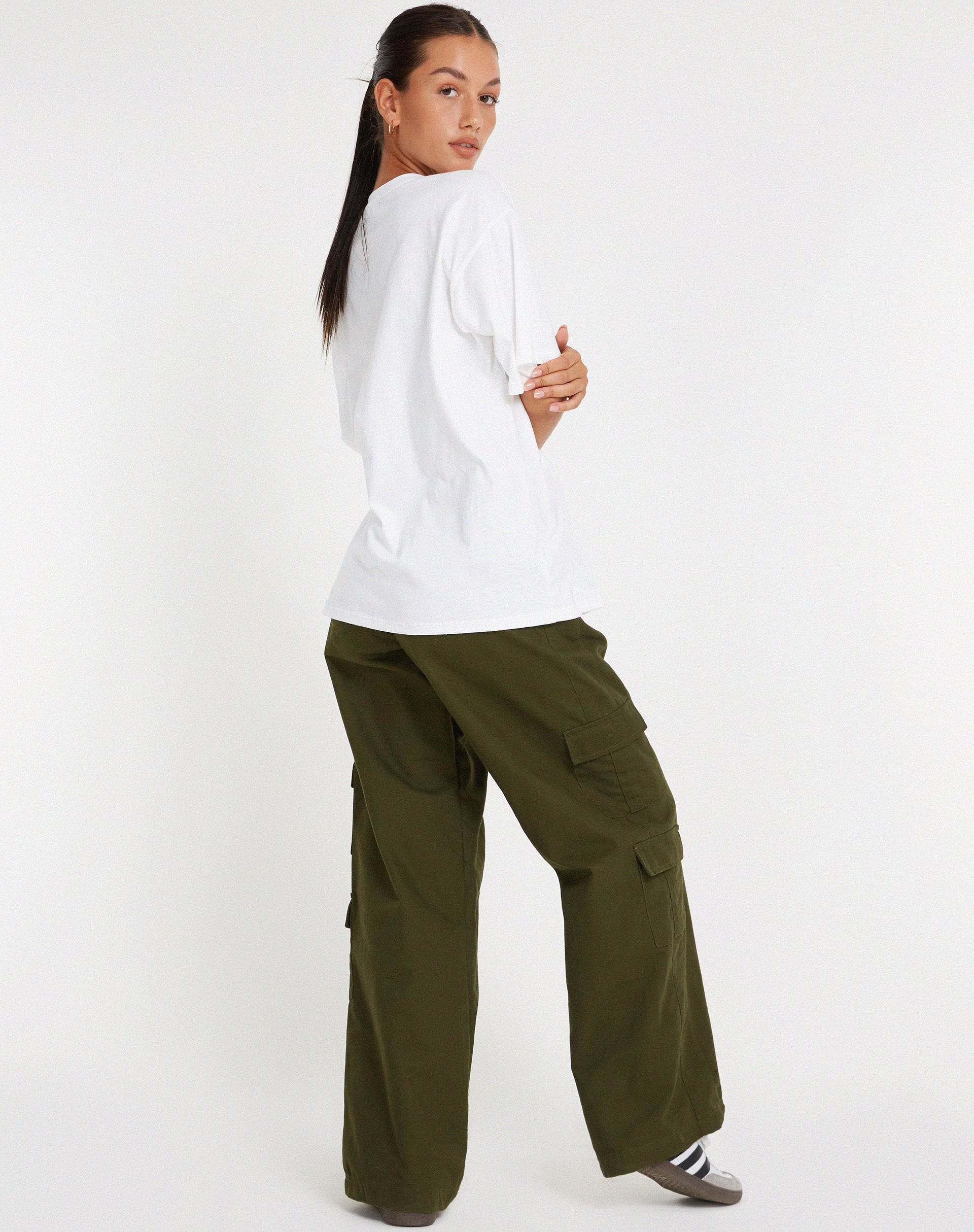 Oversize Basic Tee in White Motel Angel-Nico Sky