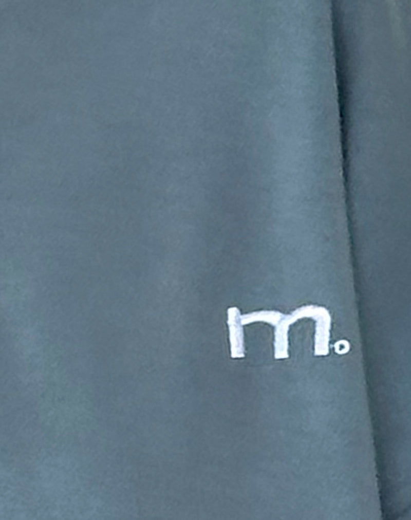 Oversized Hoodie in Blue Mirage with White 'MOTEL' Embroidery-Nico Sky