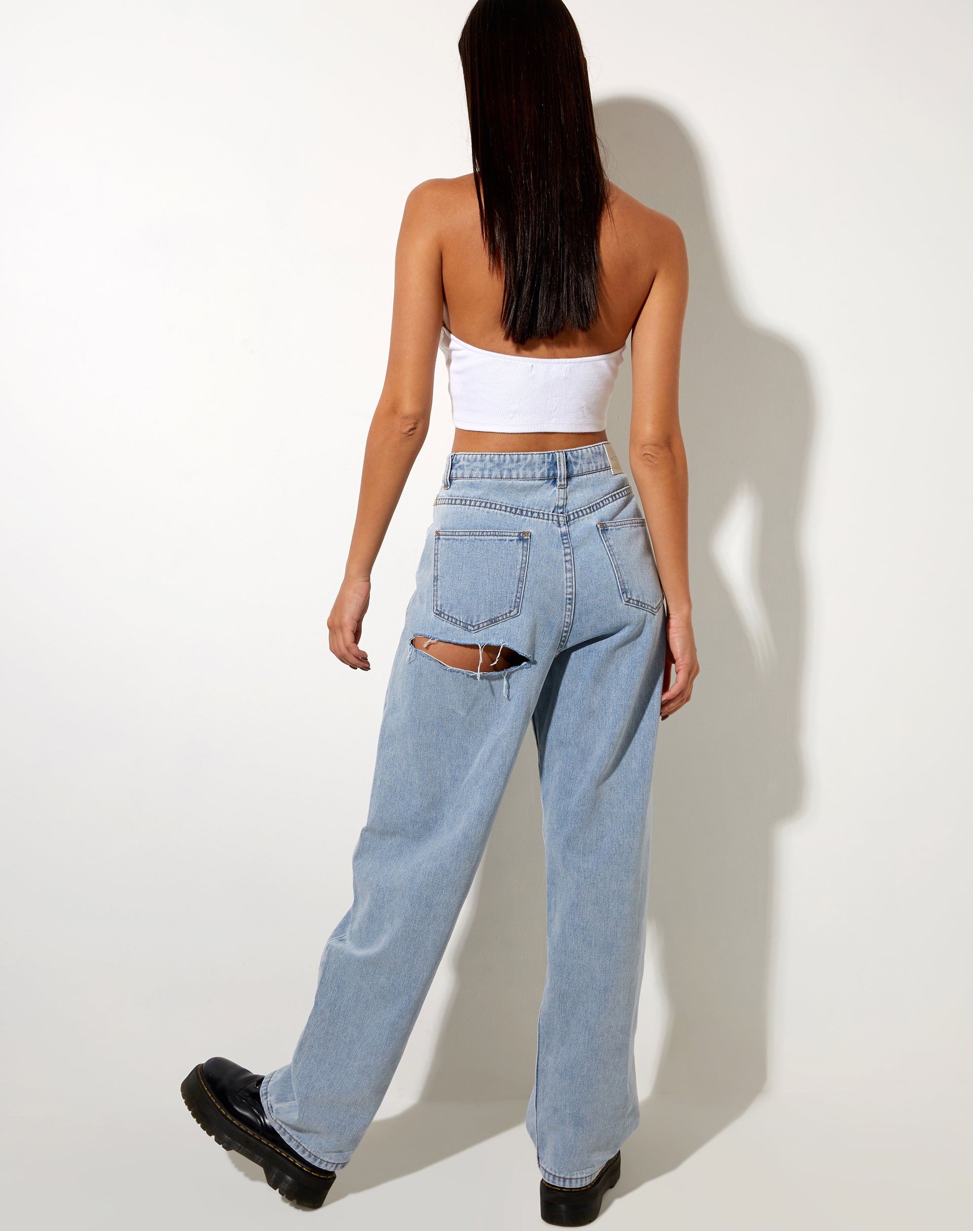 Bum Rips Parallel Jean in Tonal Light Wash-Nico Sky