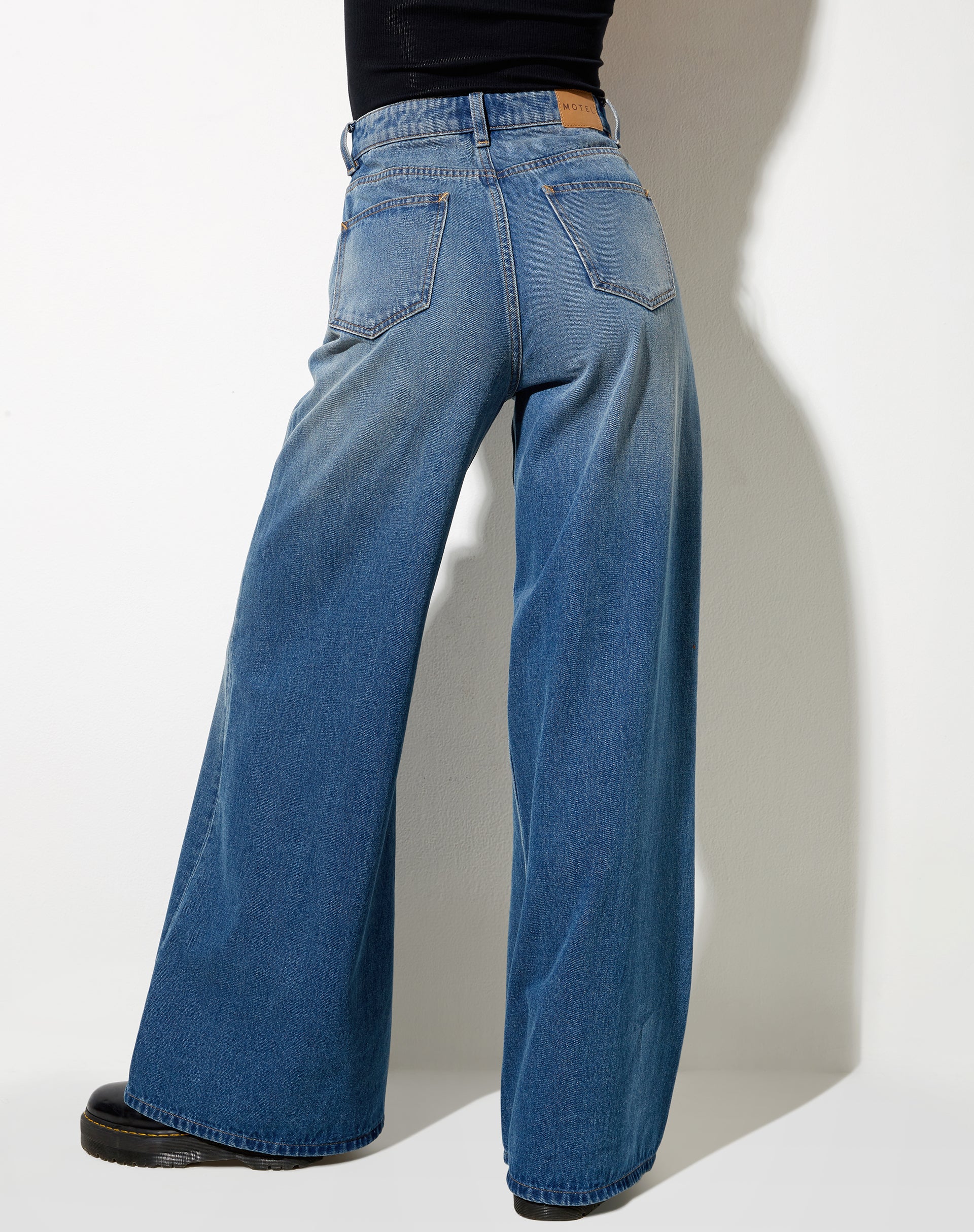 Flare Parallel Jeans in Mid Wash-Nico Sky