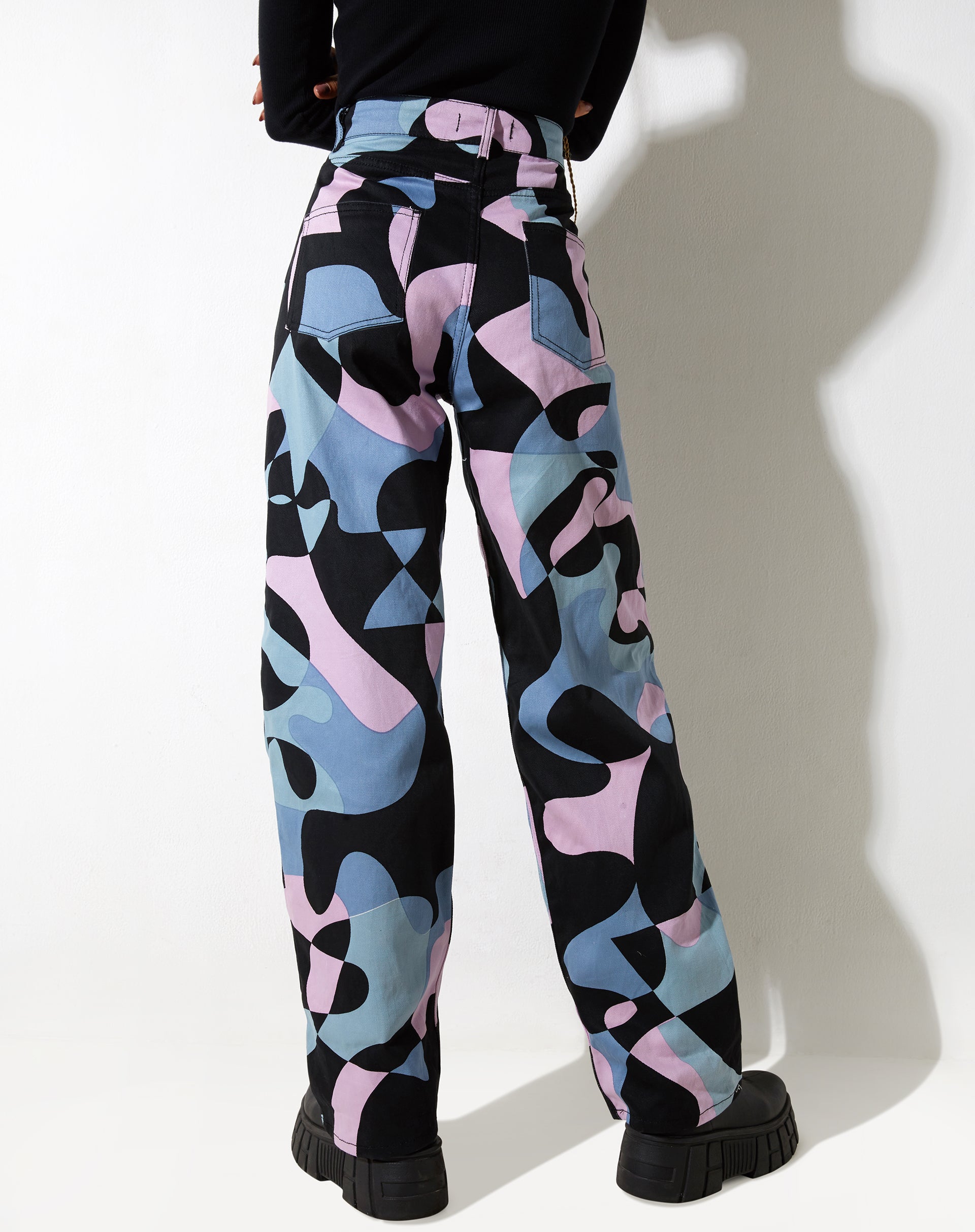 Parallel Jeans in Abstract Purple-Nico Sky