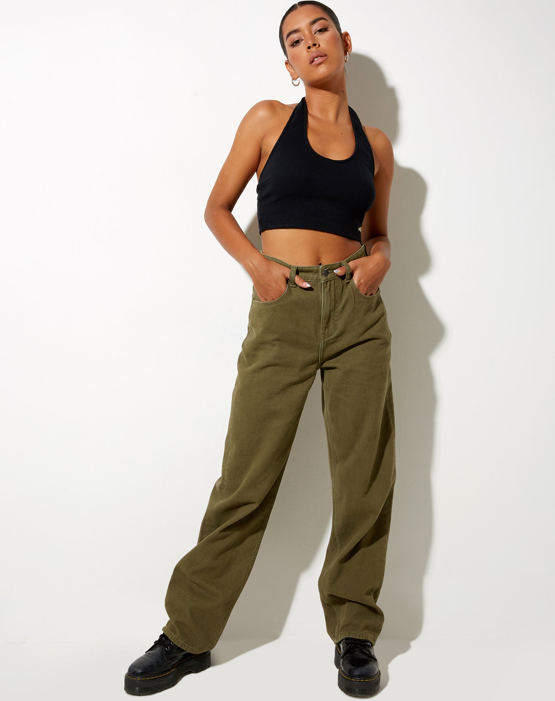Parallel Jeans in Khaki Green-Nico Sky
