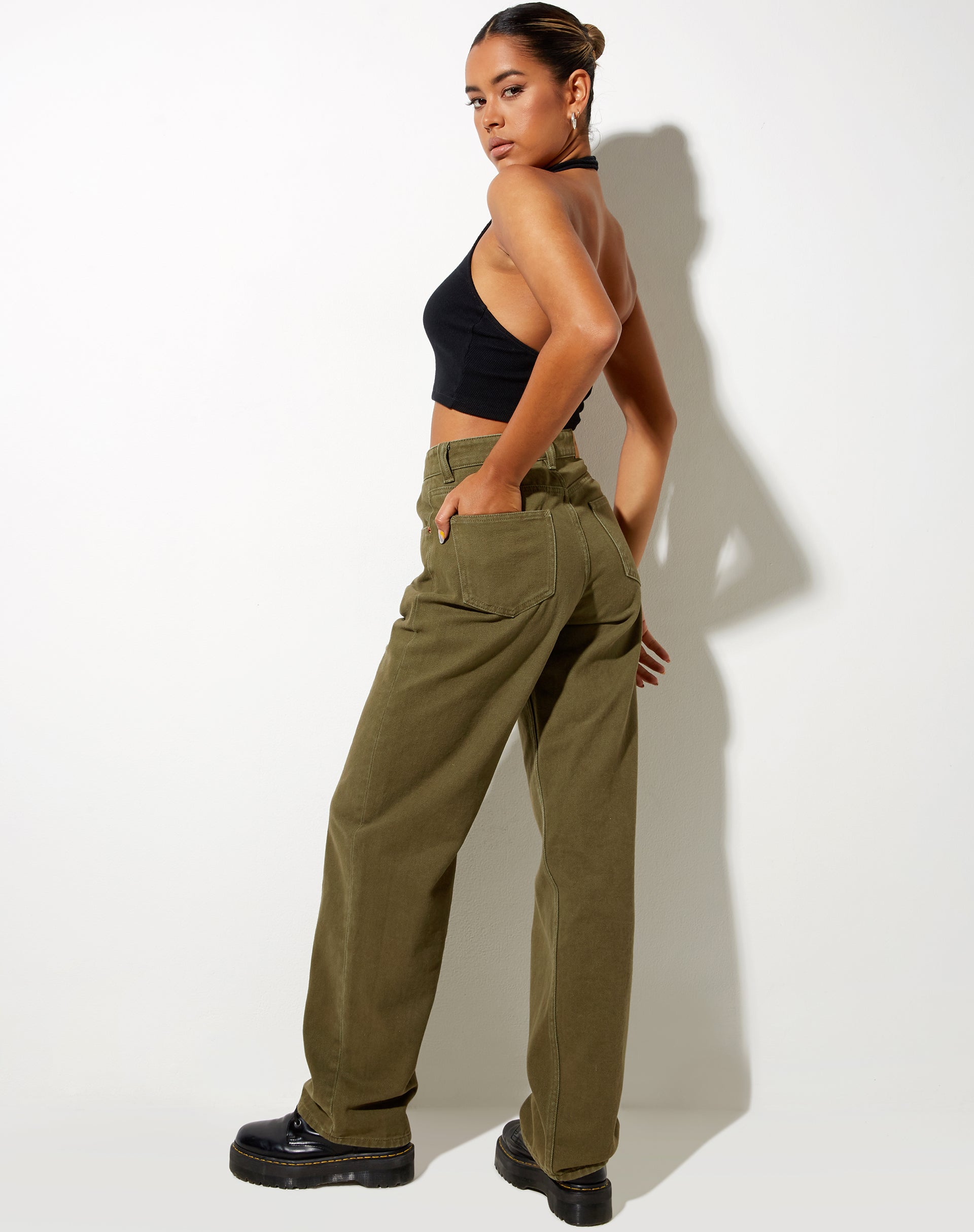 Parallel Jeans in Khaki Green-Nico Sky
