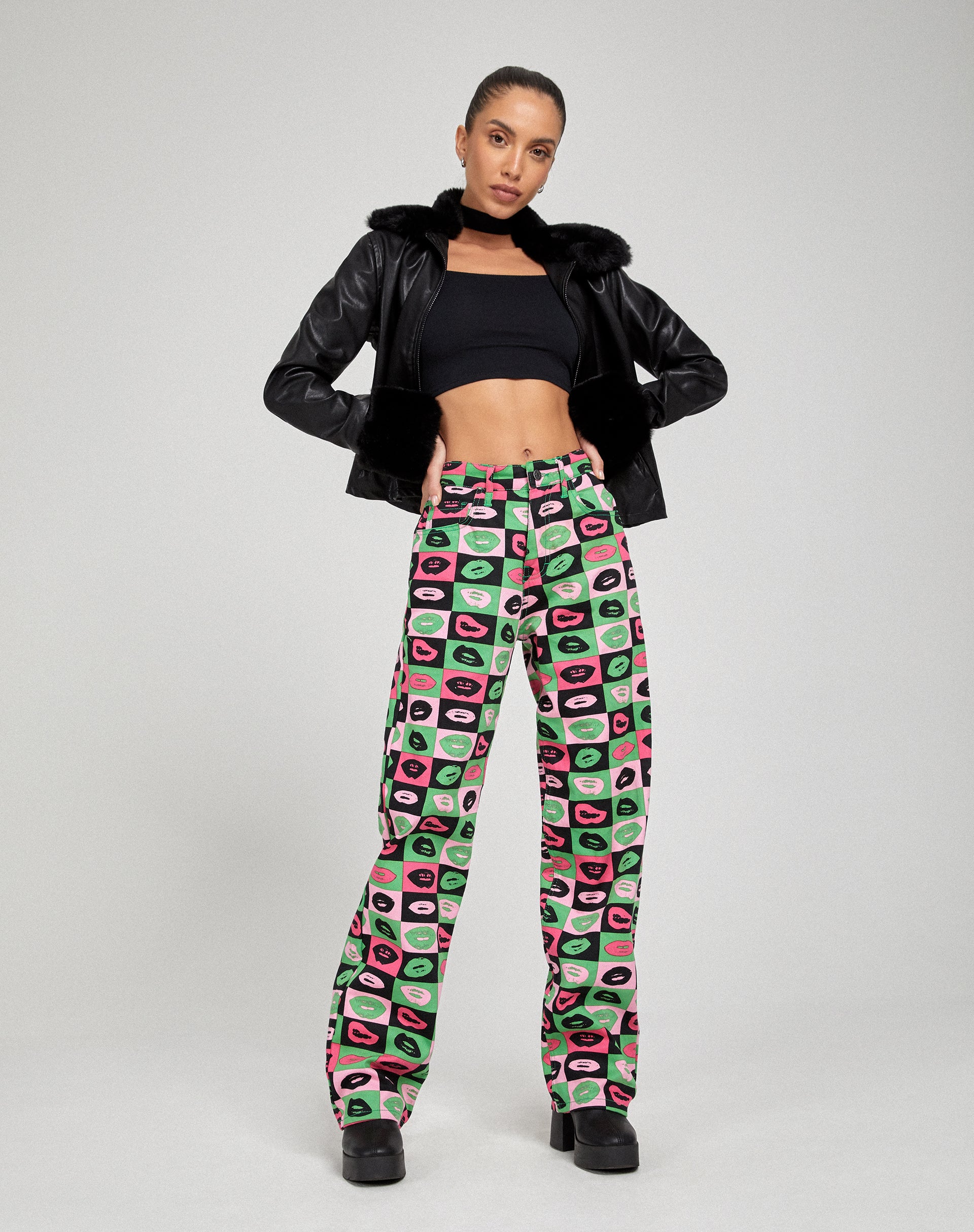 Parallel Jeans in Lips Green-Nico Sky