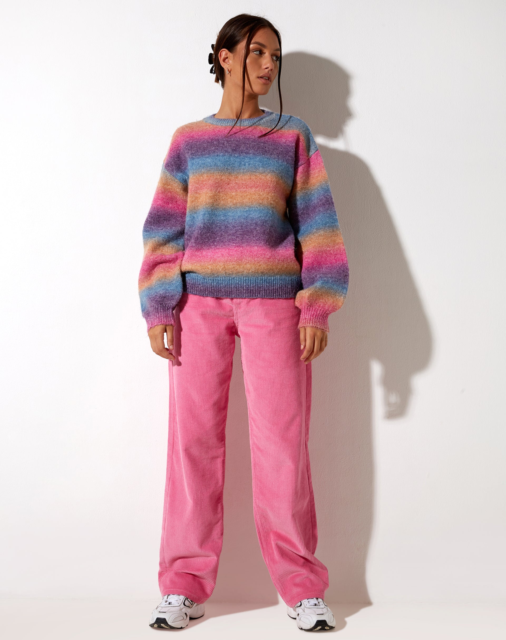 Parallel Trouser in Cord Bubblegum Pink-Nico Sky