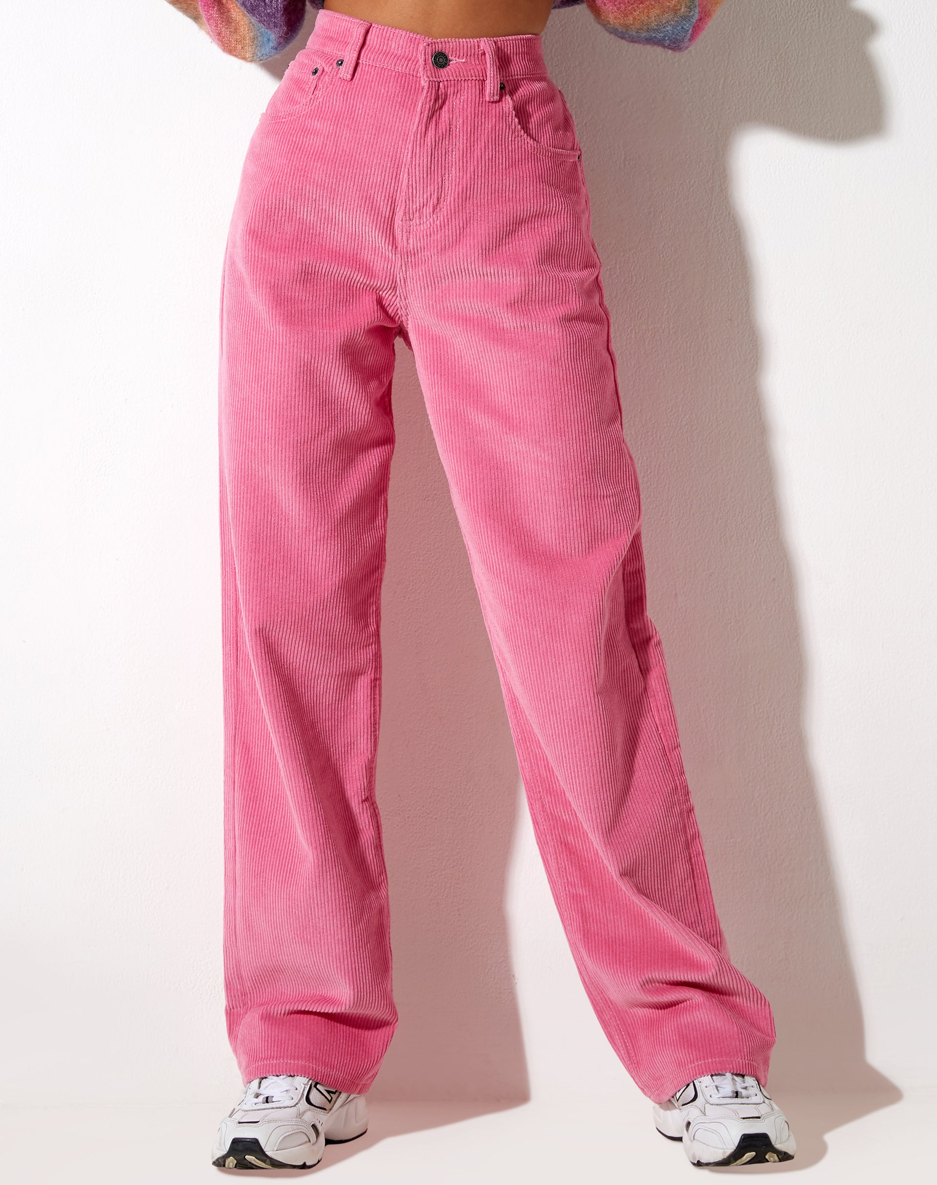 Parallel Trouser in Cord Bubblegum Pink-Nico Sky