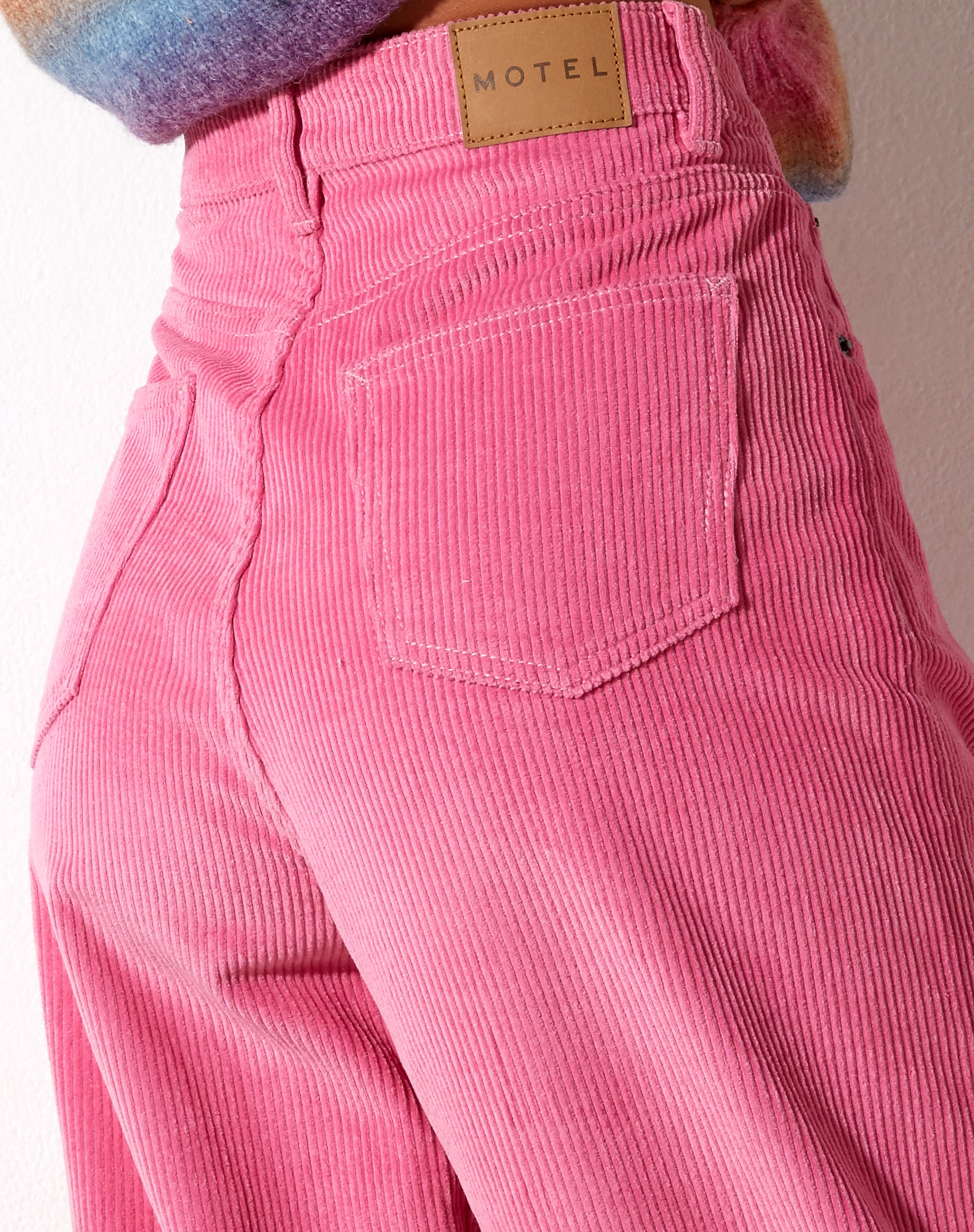 Parallel Trouser in Cord Bubblegum Pink-Nico Sky
