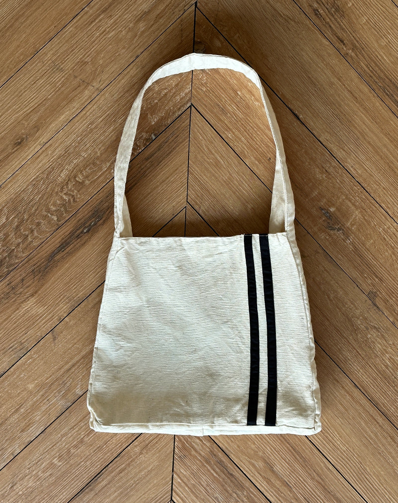 Pardi Canvas Bag in Ecru with Black Stripe-Nico Sky