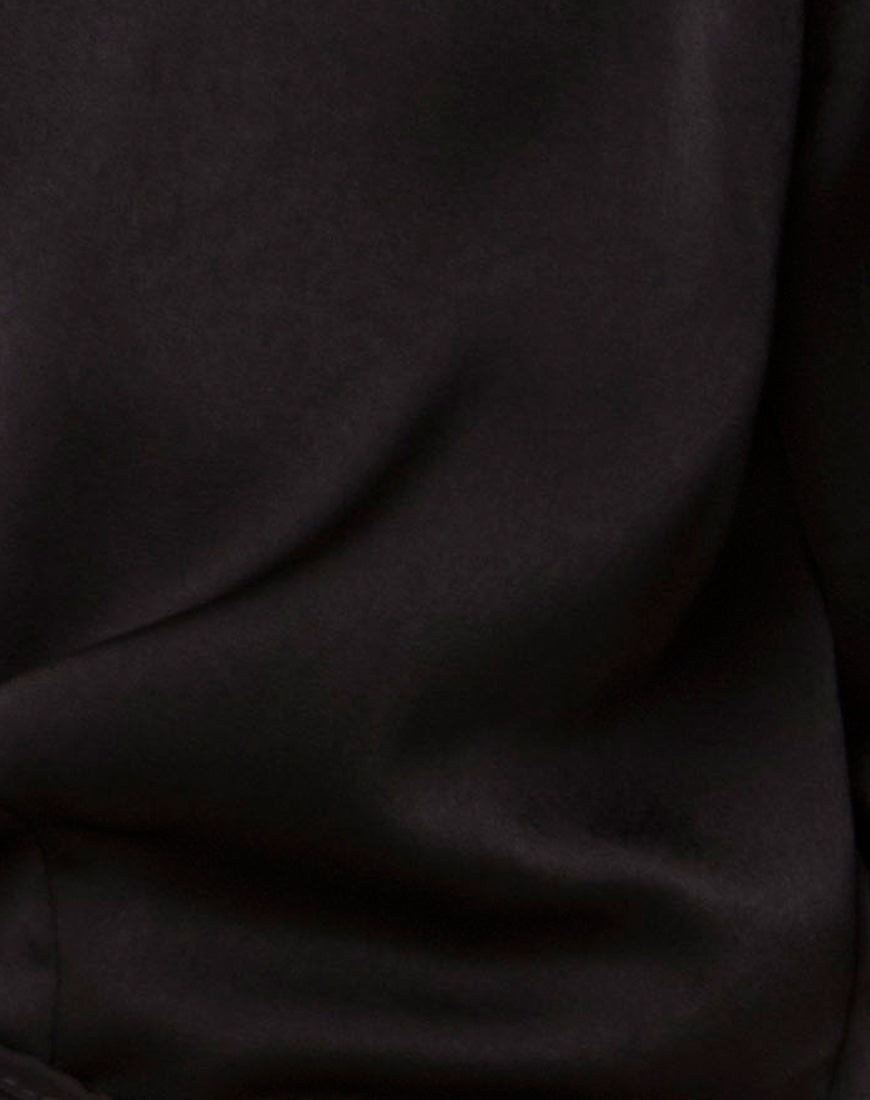 Pilar Blouse in Satin Black-Nico Sky