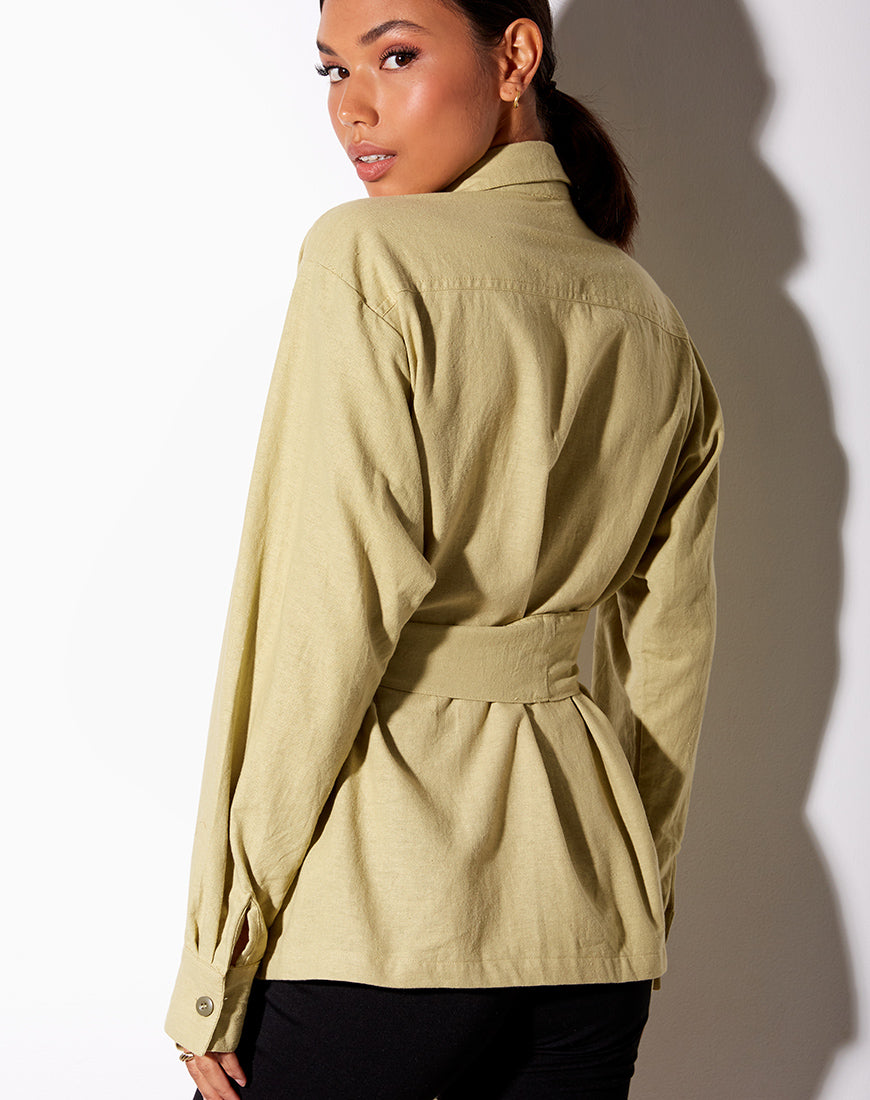 Prami Shirt in Dusky Green-Nico Sky