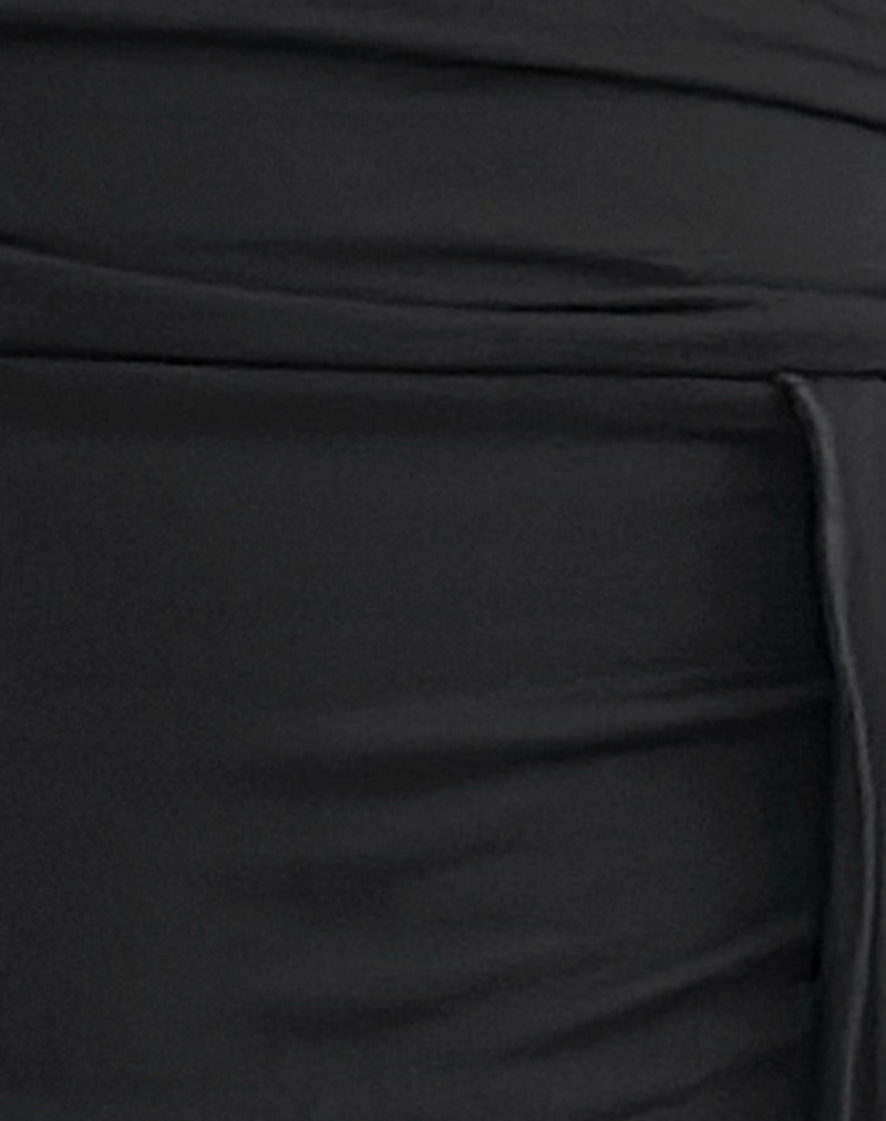 Prilla Halter Top in Cupro Black-Nico Sky