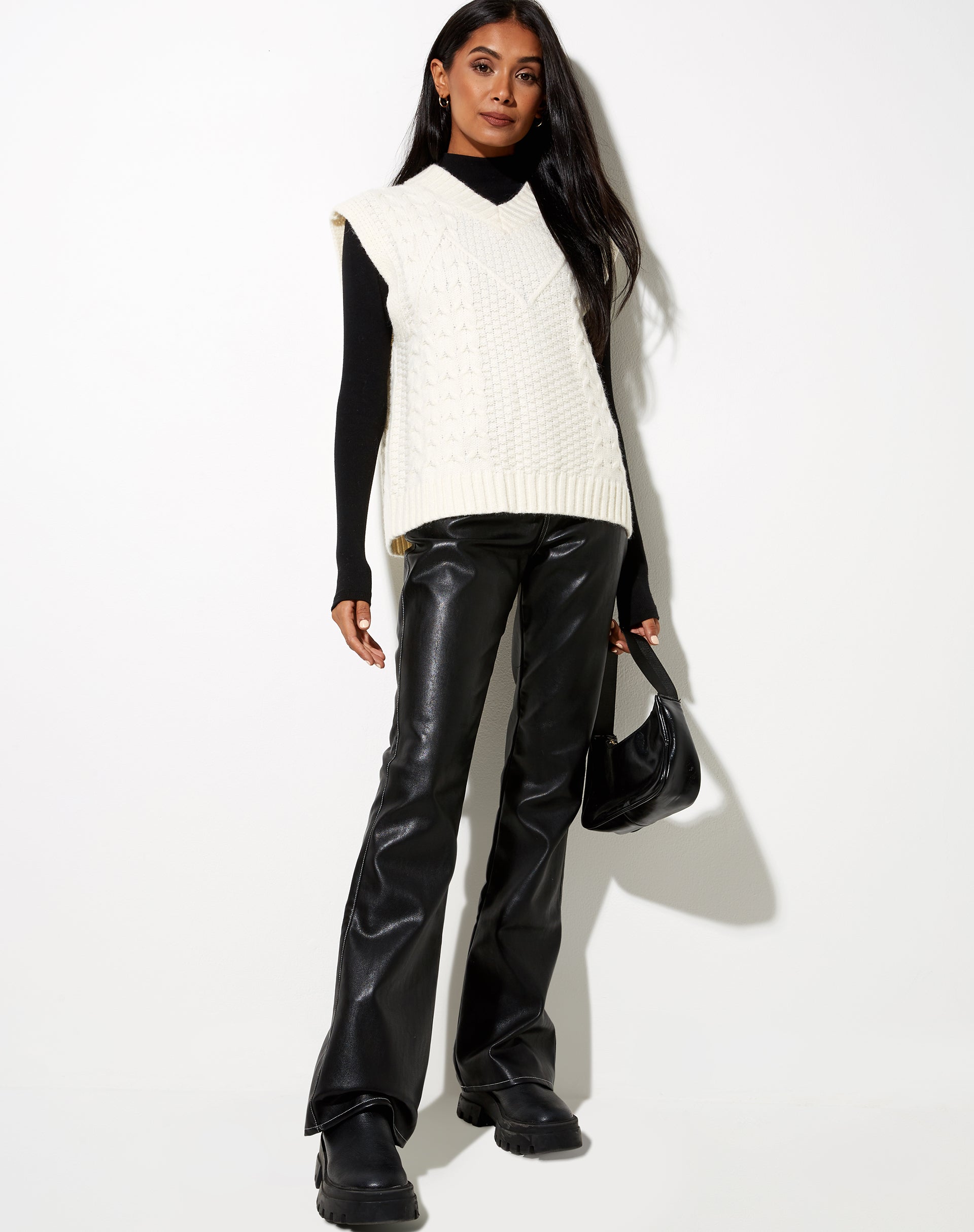 Qinna Vest in Ivory-Nico Sky