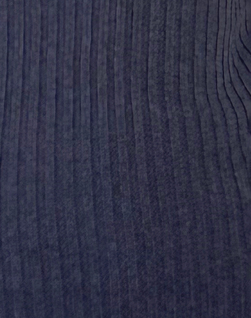 Queeva Knitted Bardot Mini Dress in Dark Charcoal-Nico Sky