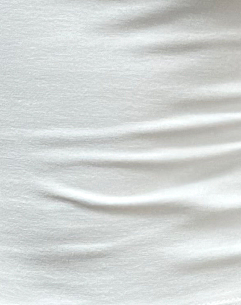 Raceline Halterneck Top in Rayon Jersey White-Nico Sky