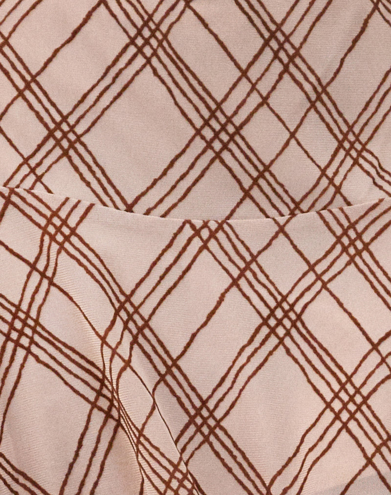 Ragna Mini Skirt in Sketchy Stripe Nude-Nico Sky