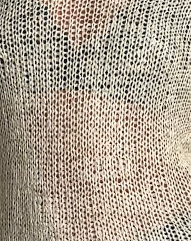 Rajiya Open Weave Jumper in Ivory-Nico Sky
