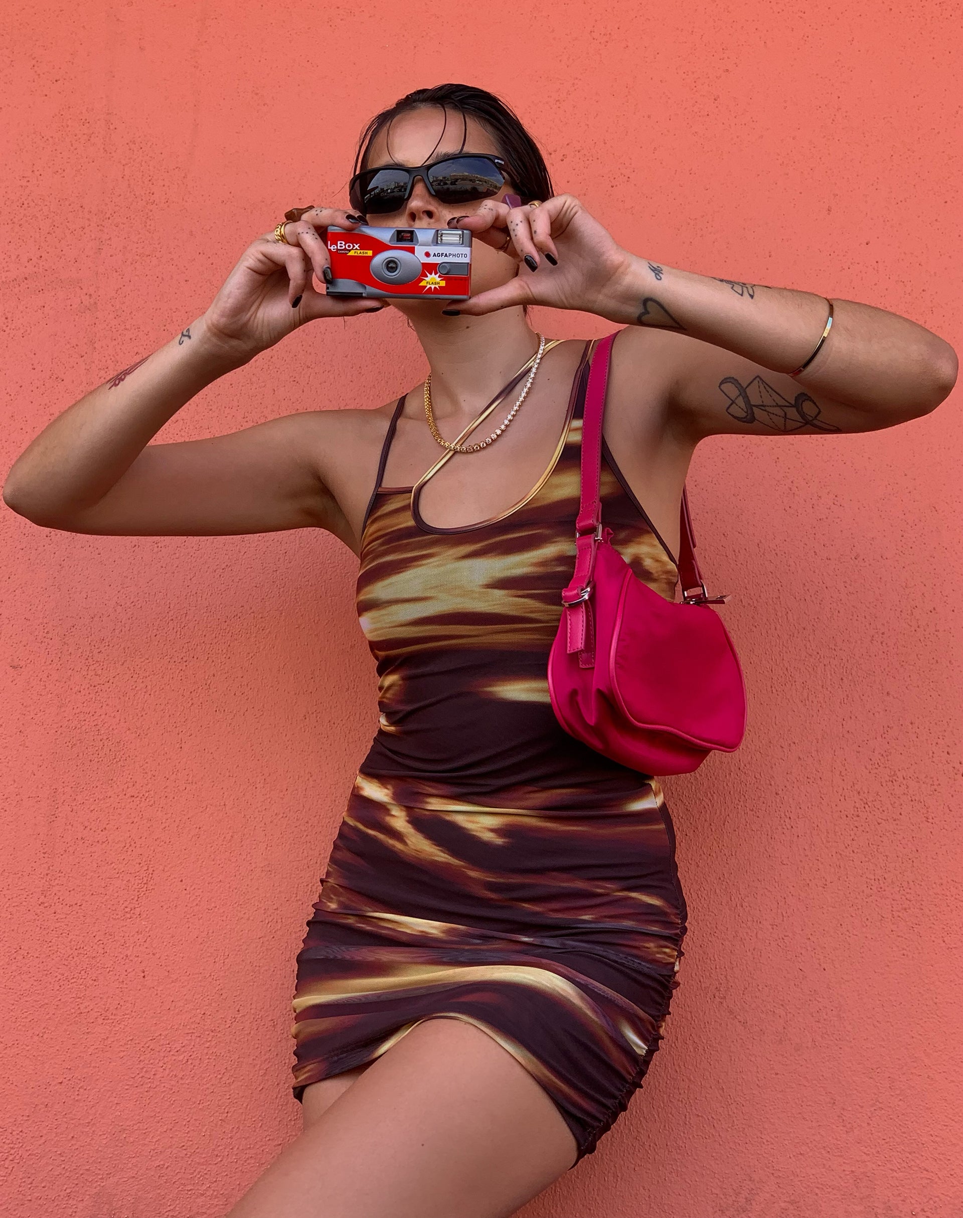 Ranti Bodycon Dress in Bleach Drip-Nico Sky