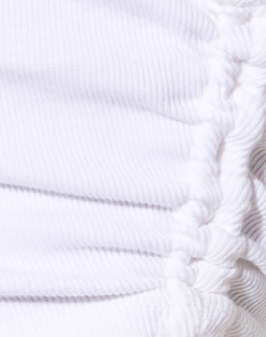 Raze Crop Top in Rib White-Nico Sky