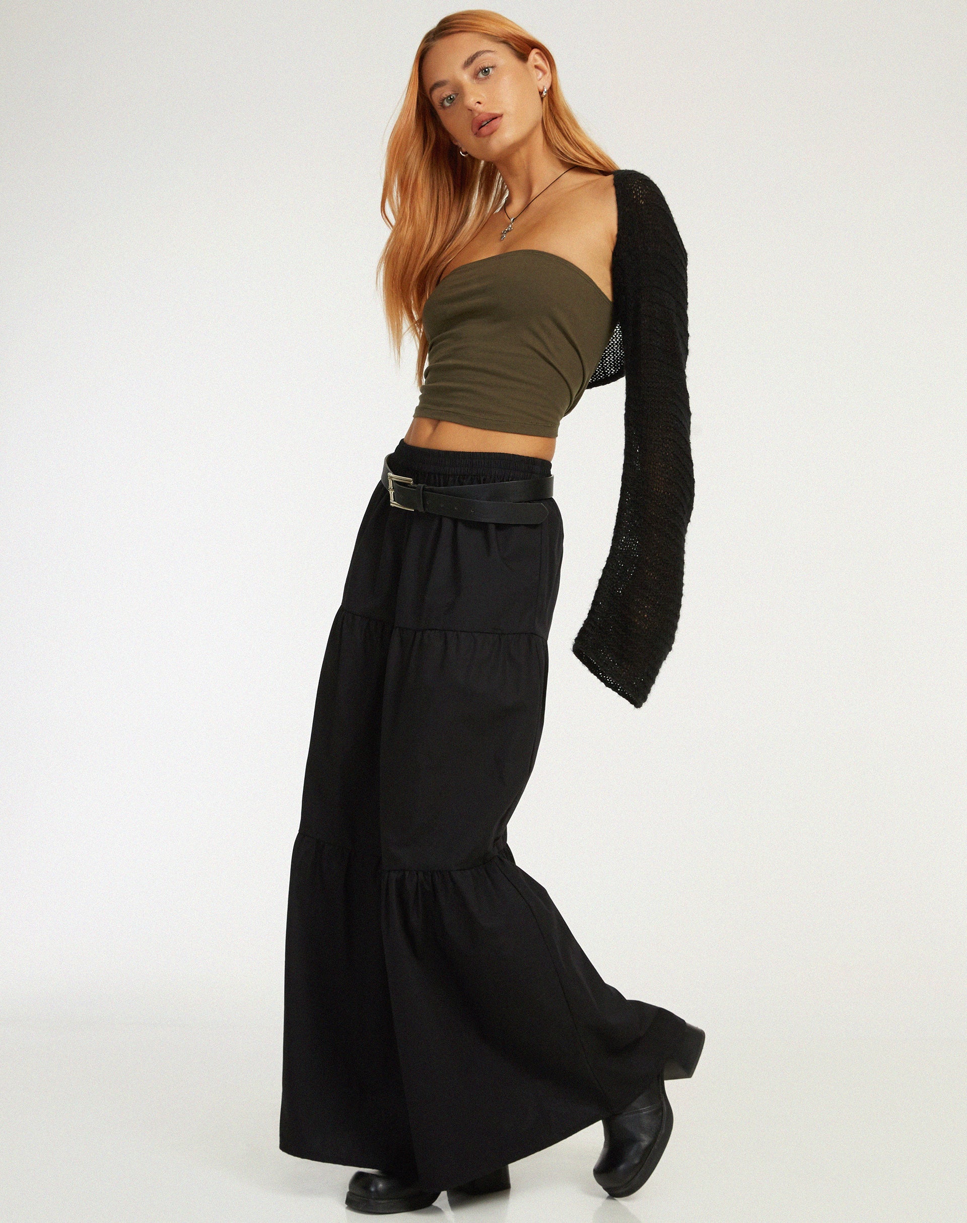 Remax Maxi Skirt in Black-Nico Sky