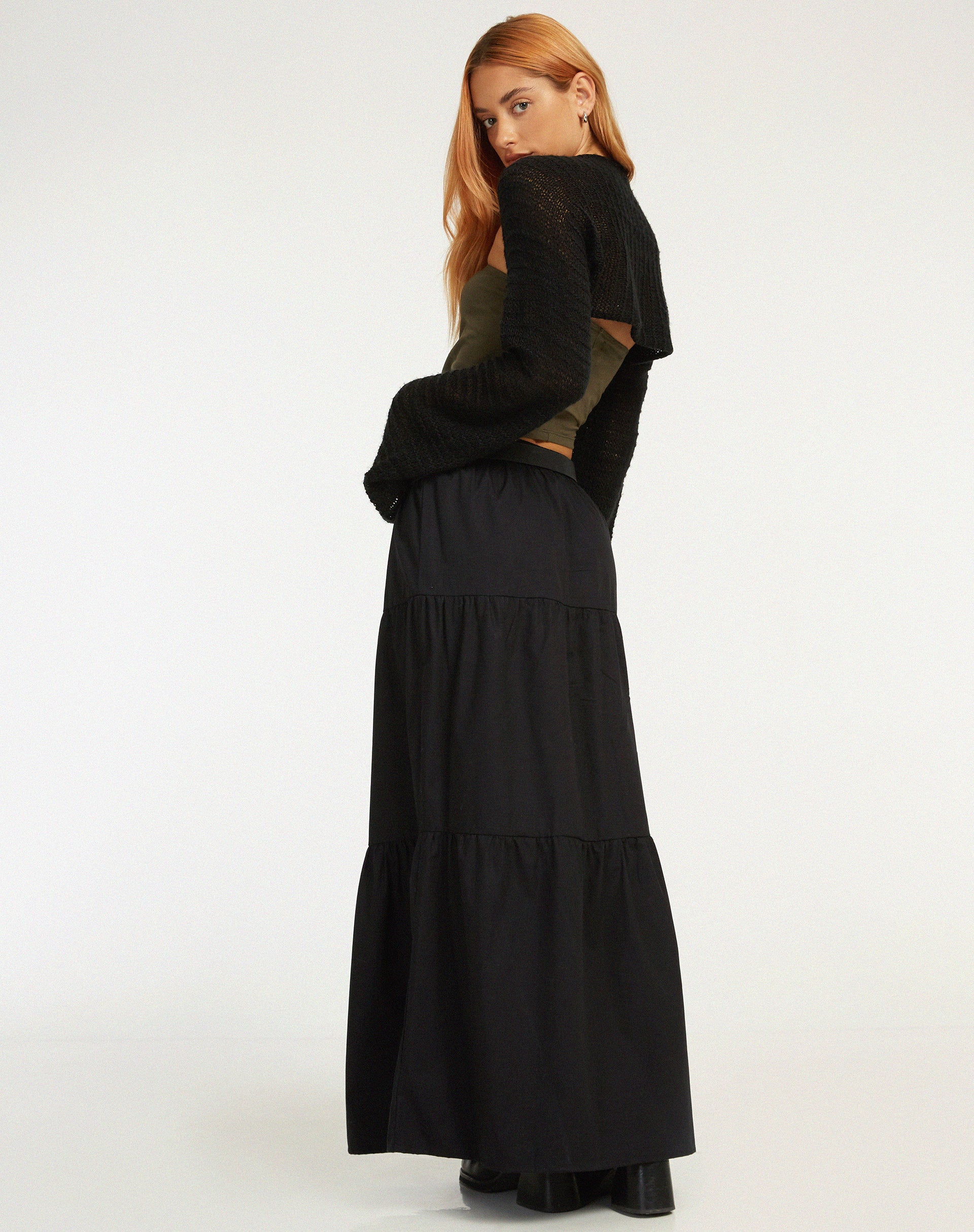 Remax Maxi Skirt in Black-Nico Sky