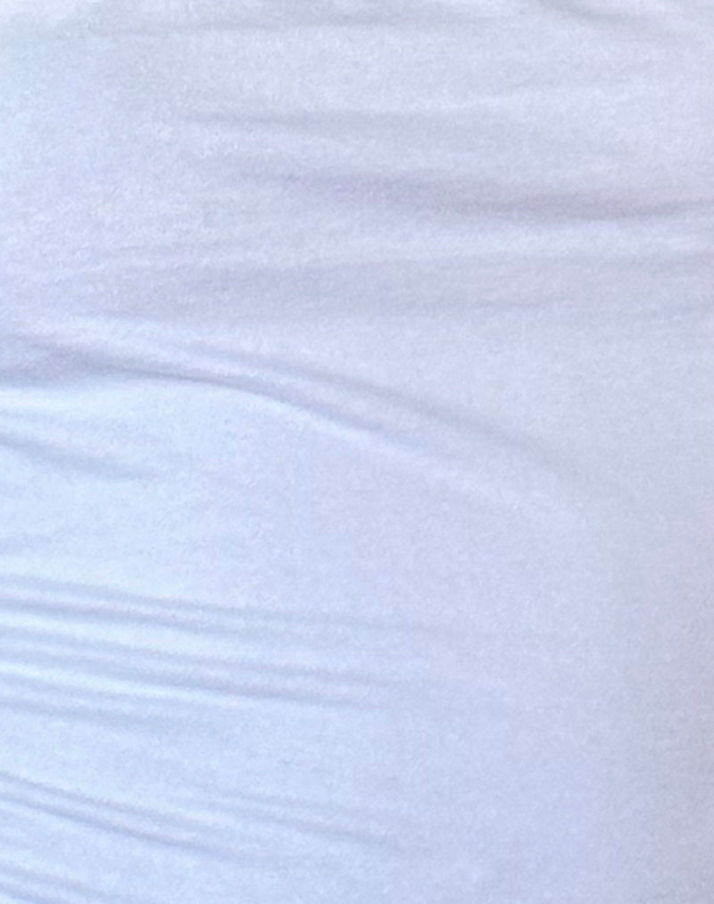 Requa Short Sleeve Square Neck Top in White-Nico Sky