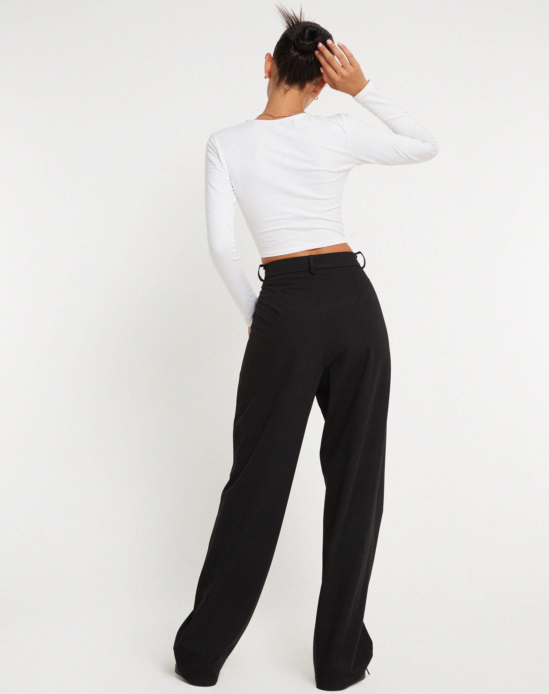 Abba Trouser in Black-Nico Sky