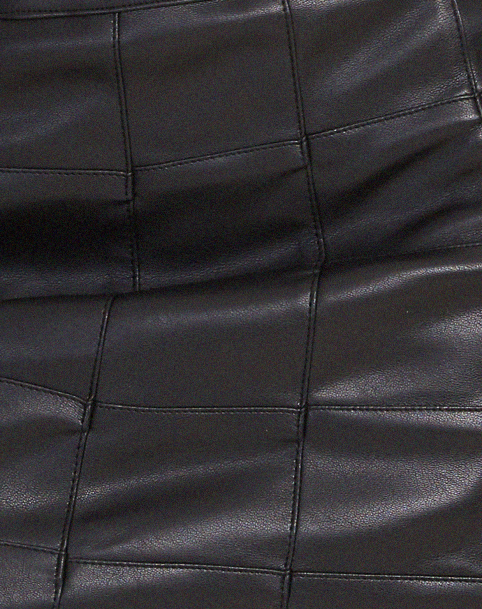 Bora Mini Skirt in PU Patchwork Black-Nico Sky