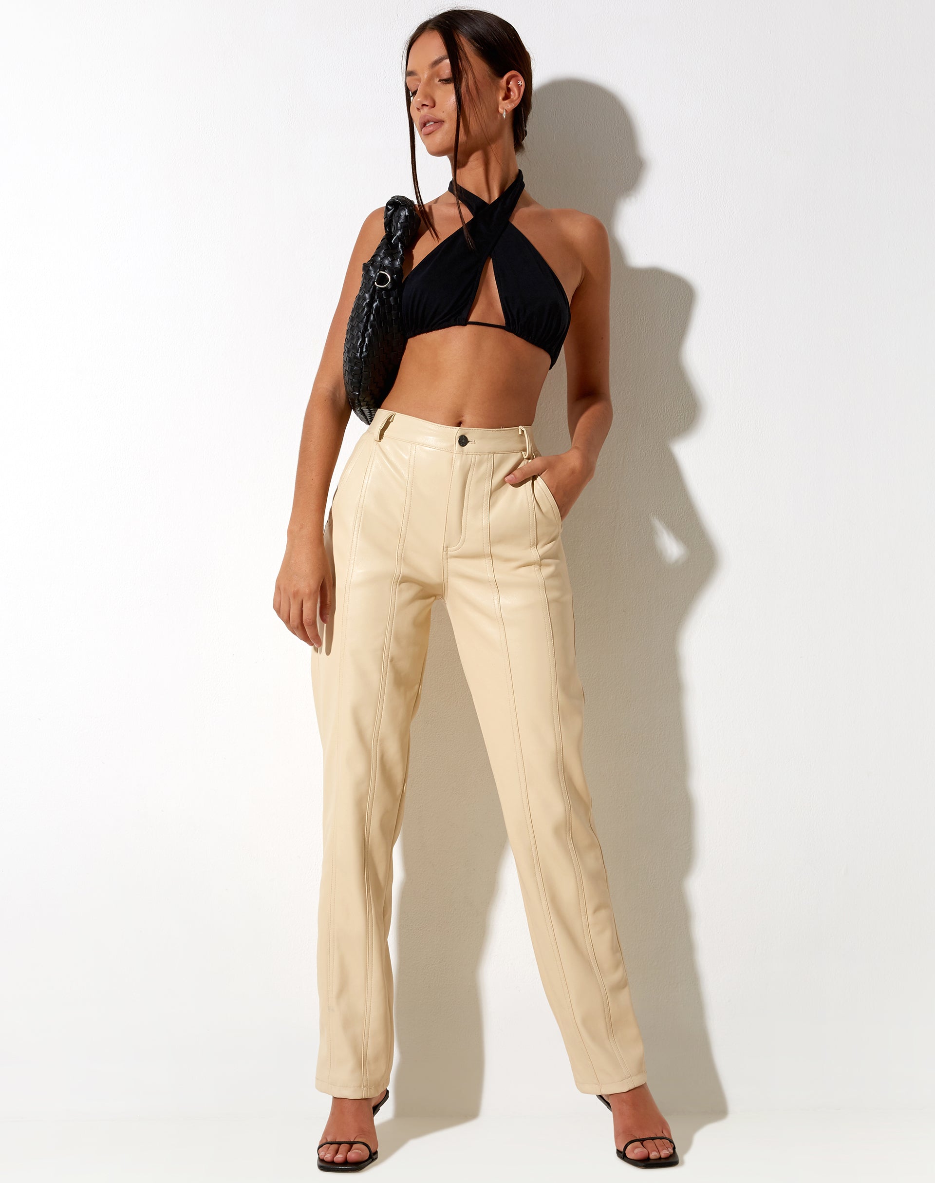 Centa Trouser in PU Butter-Nico Sky