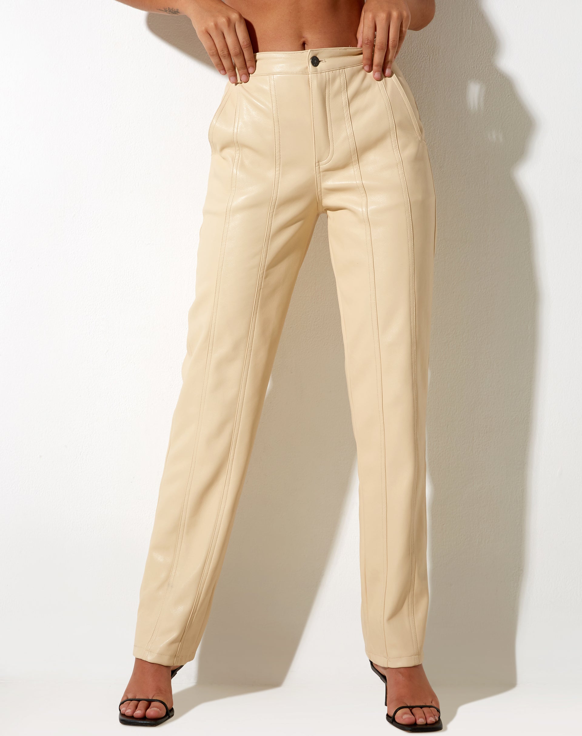 Centa Trouser in PU Butter-Nico Sky