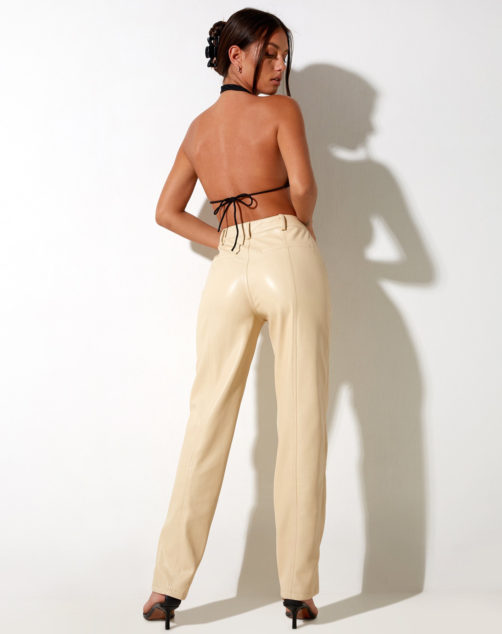 Centa Trouser in PU Butter-Nico Sky