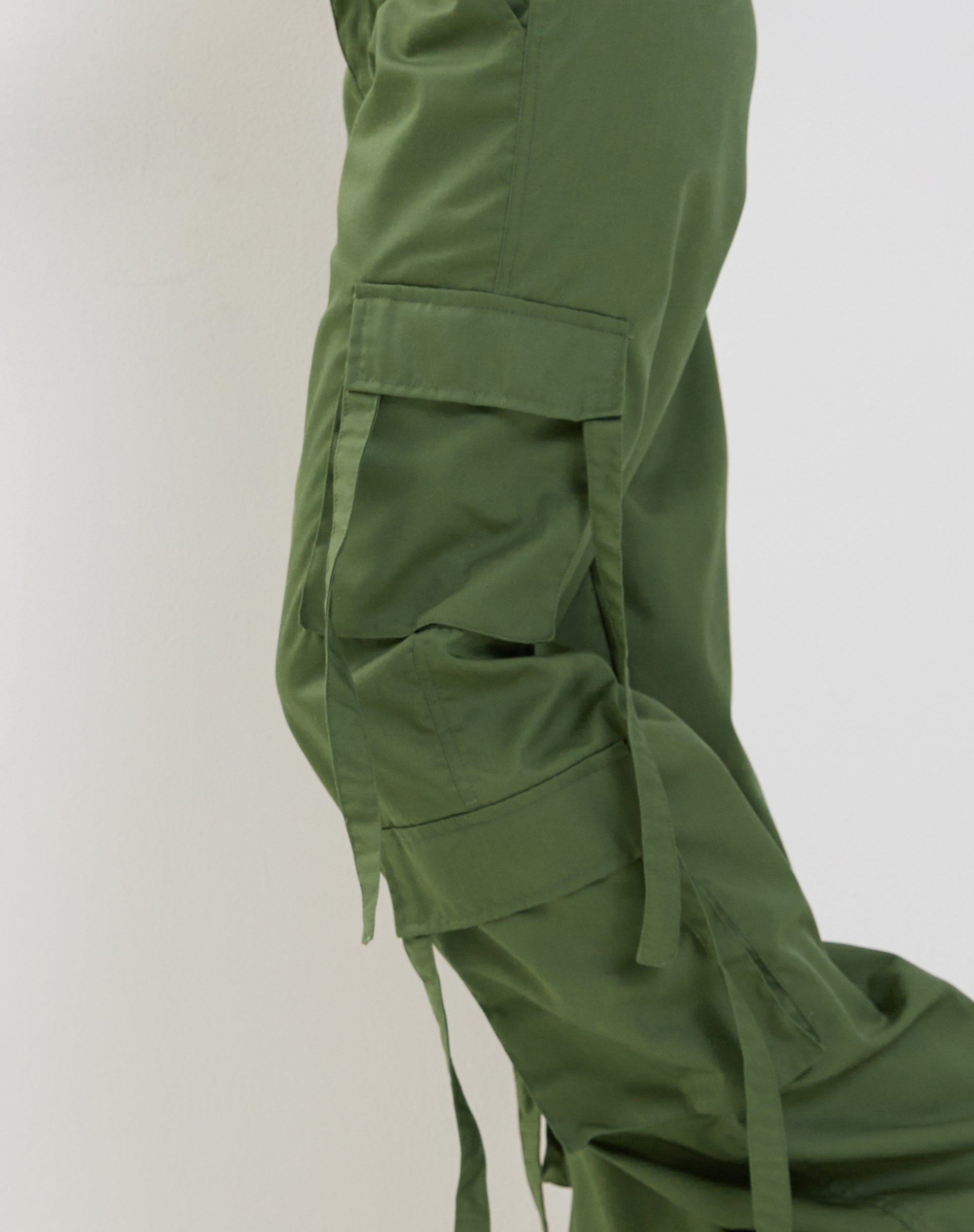 Edgar Wide Leg Cargo Trouser in Military Green-Nico Sky