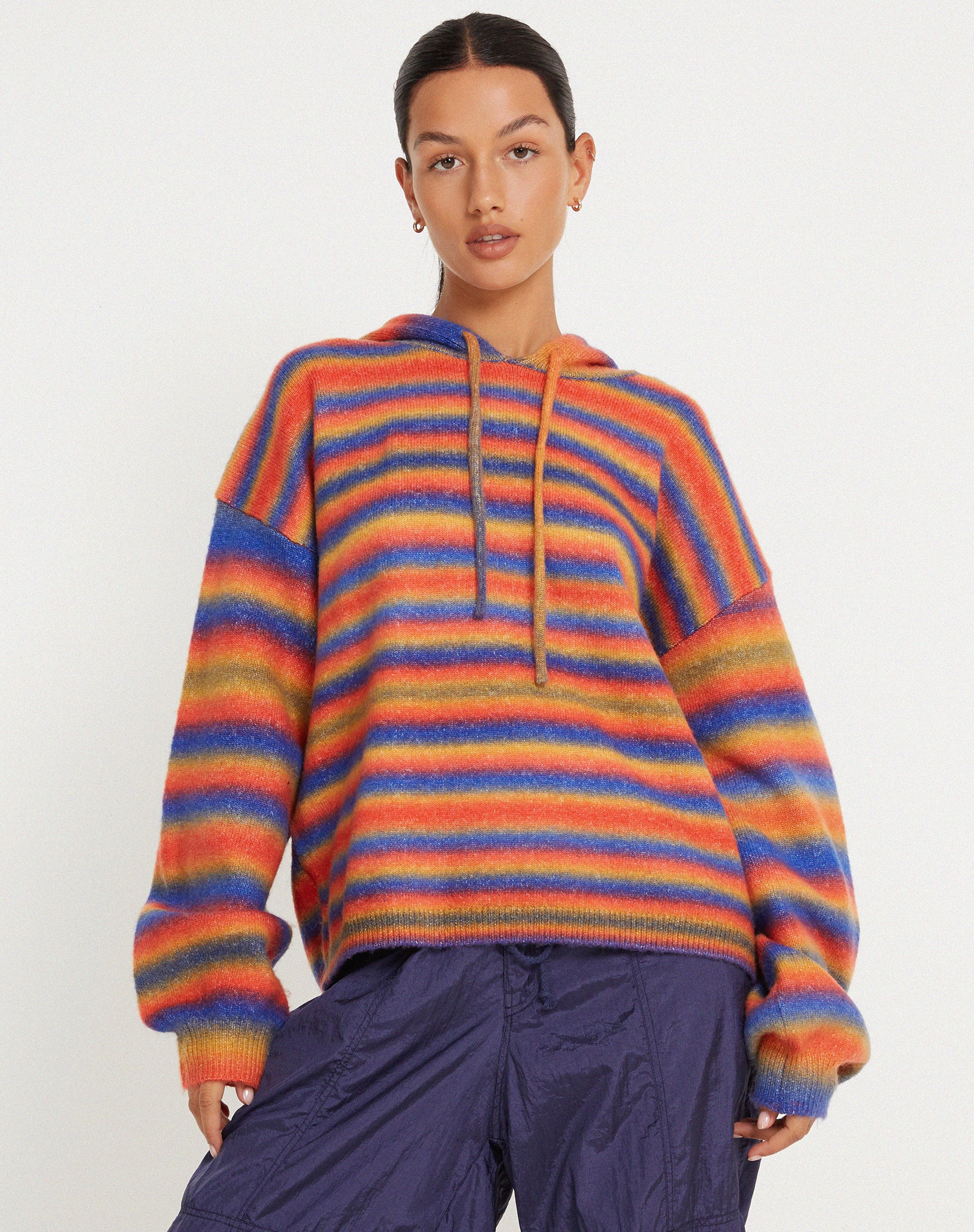 Ehsan Hoodie in Red Mix Stripe-Nico Sky