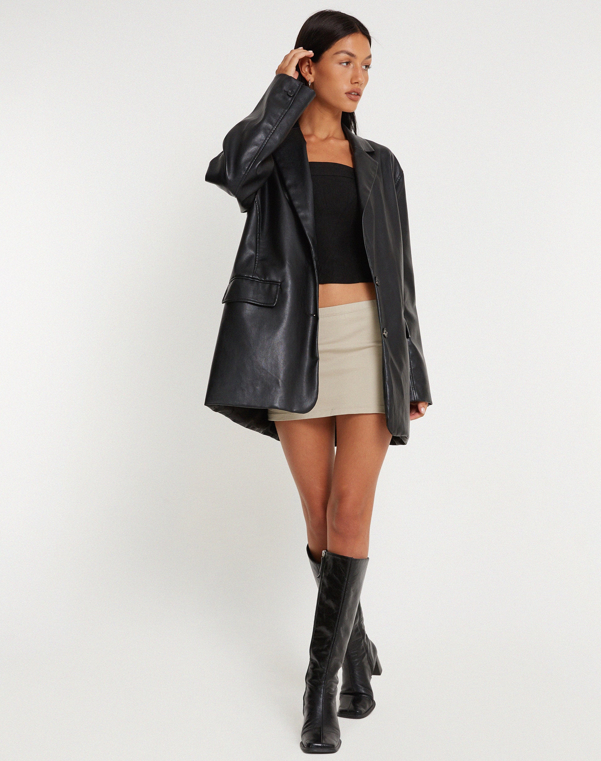 Lidya Mini Skirt in Coconut Milk-Nico Sky