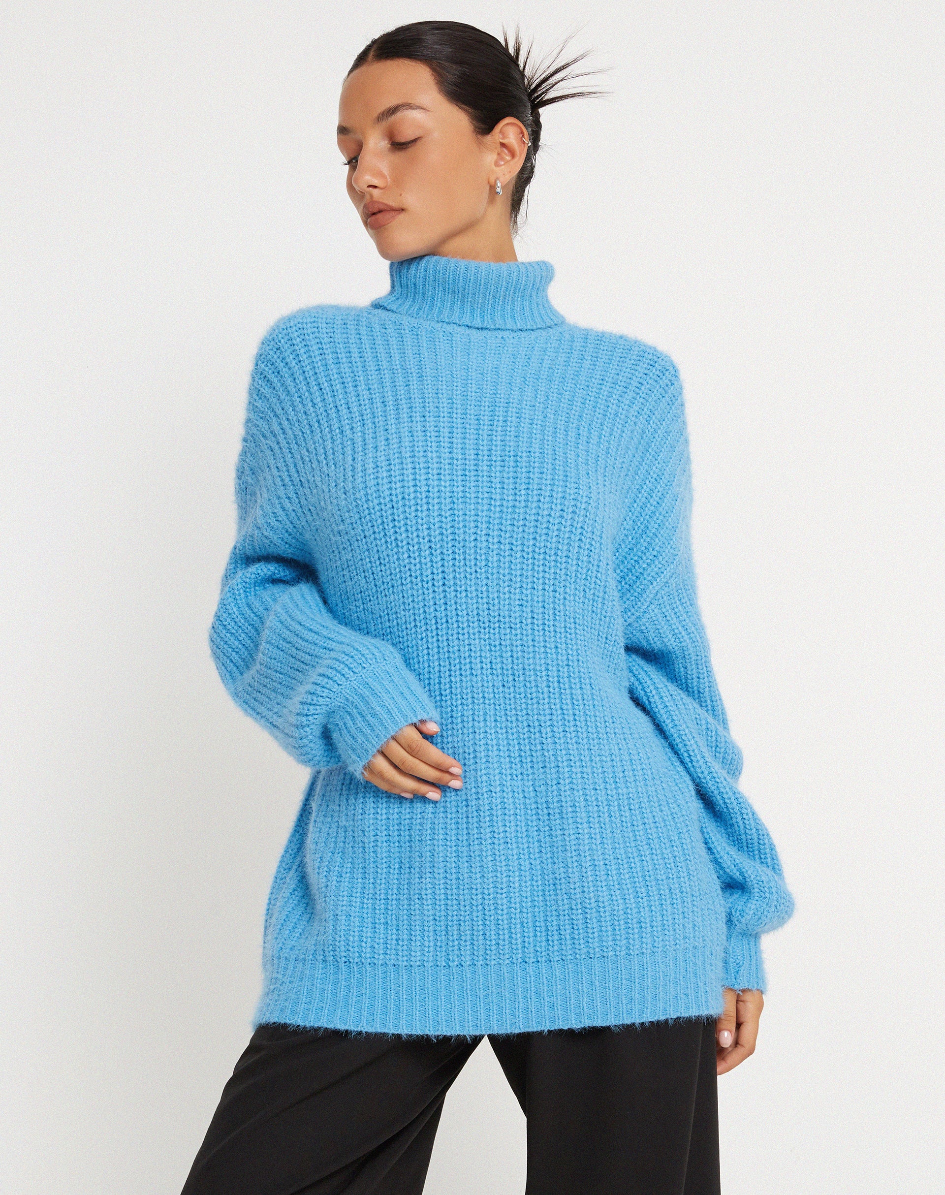 Mada Jumper in Knit Blue-Nico Sky