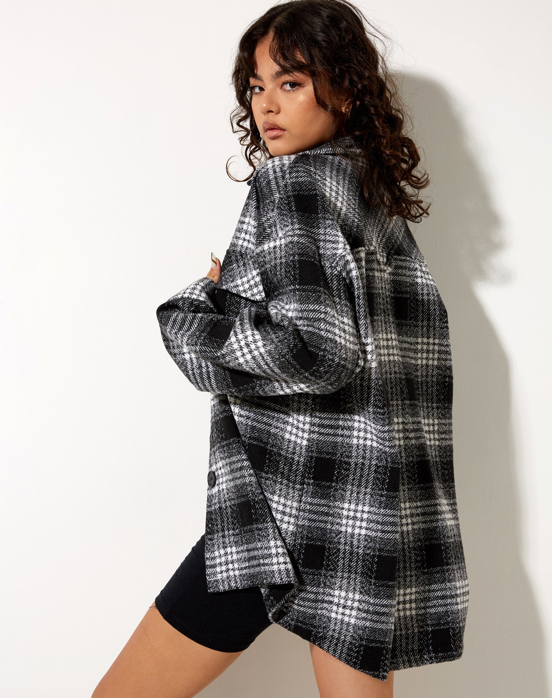 Marcella Shirt in Check Black-Nico Sky