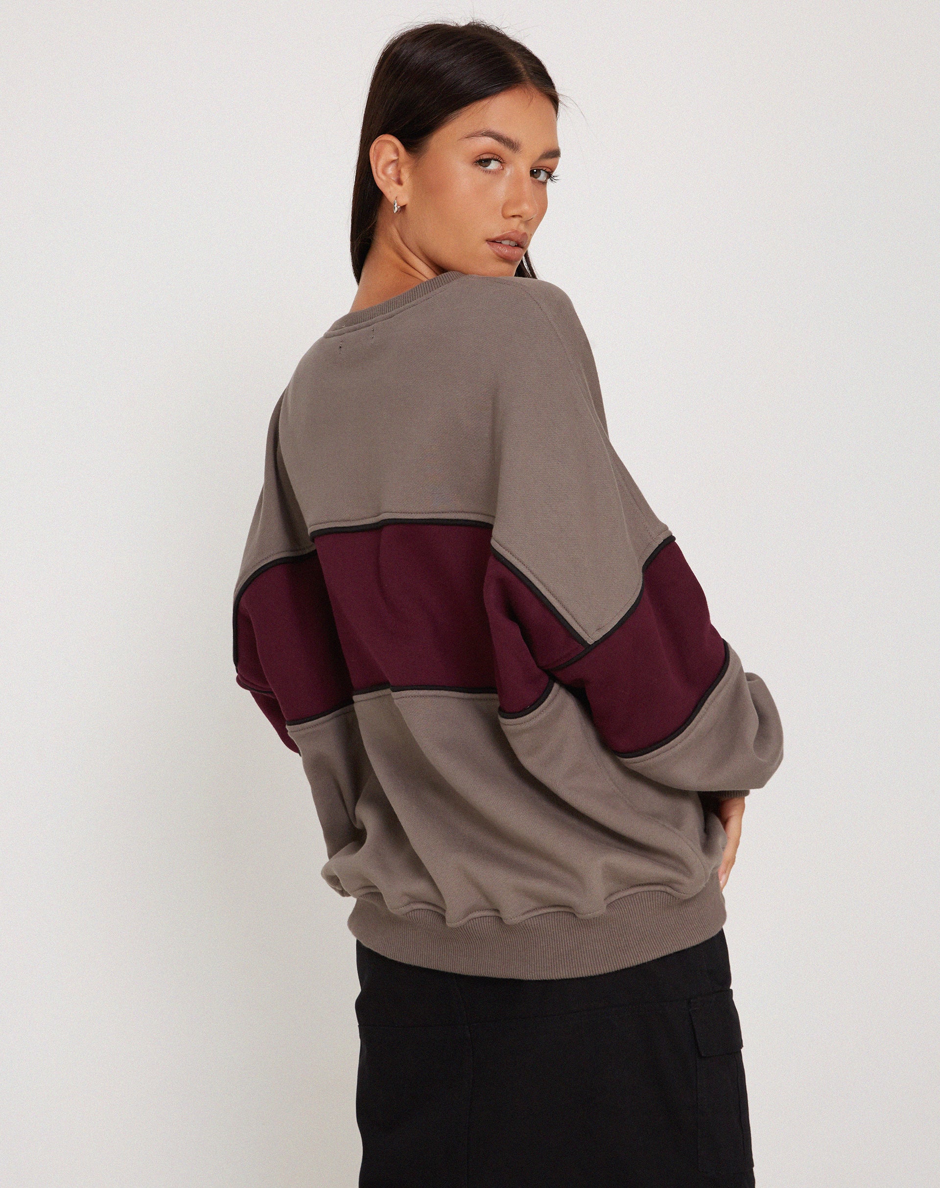 Samara Sweatshirt in Cloudburst Oxblood Black-Nico Sky