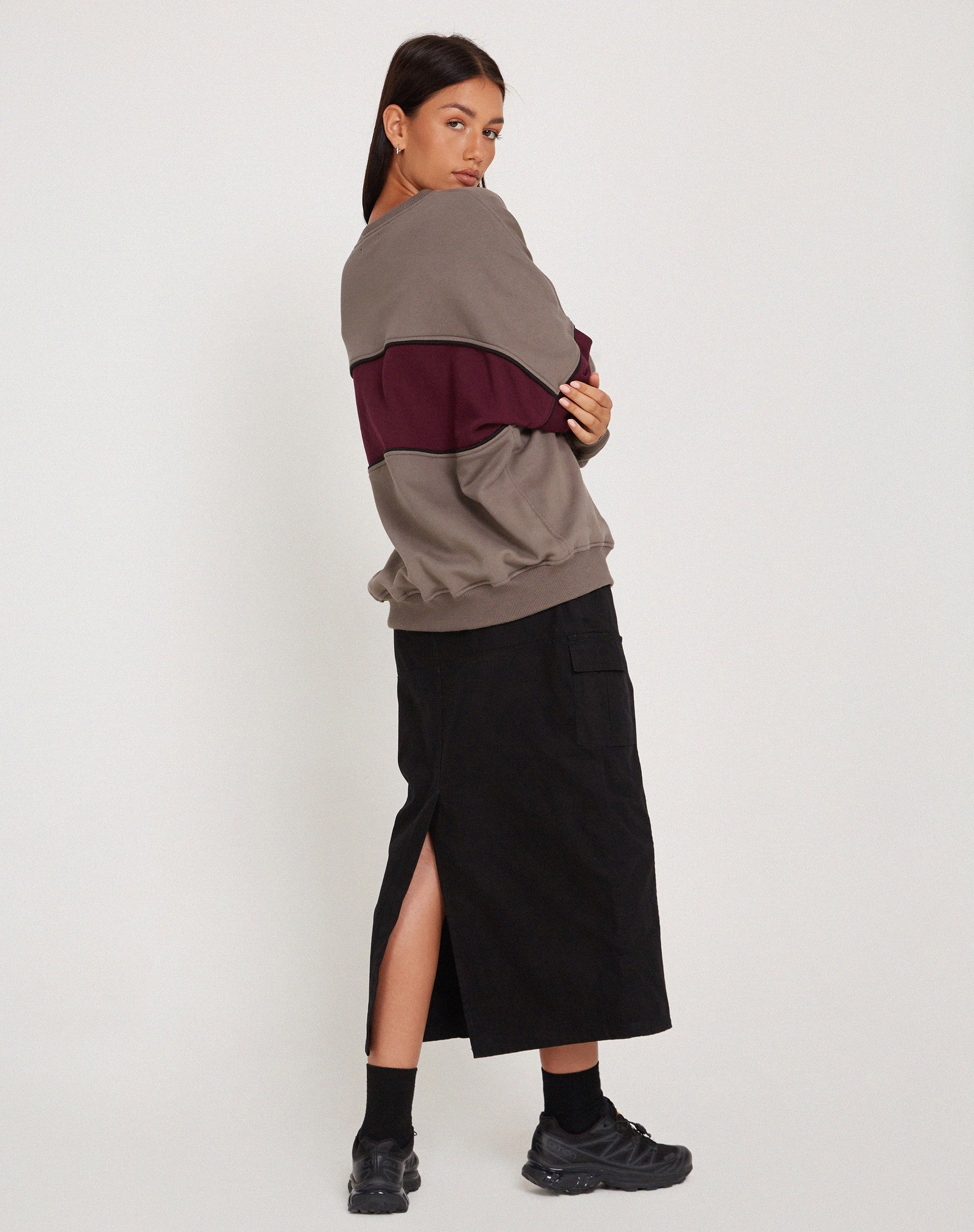 Samara Sweatshirt in Cloudburst Oxblood Black-Nico Sky