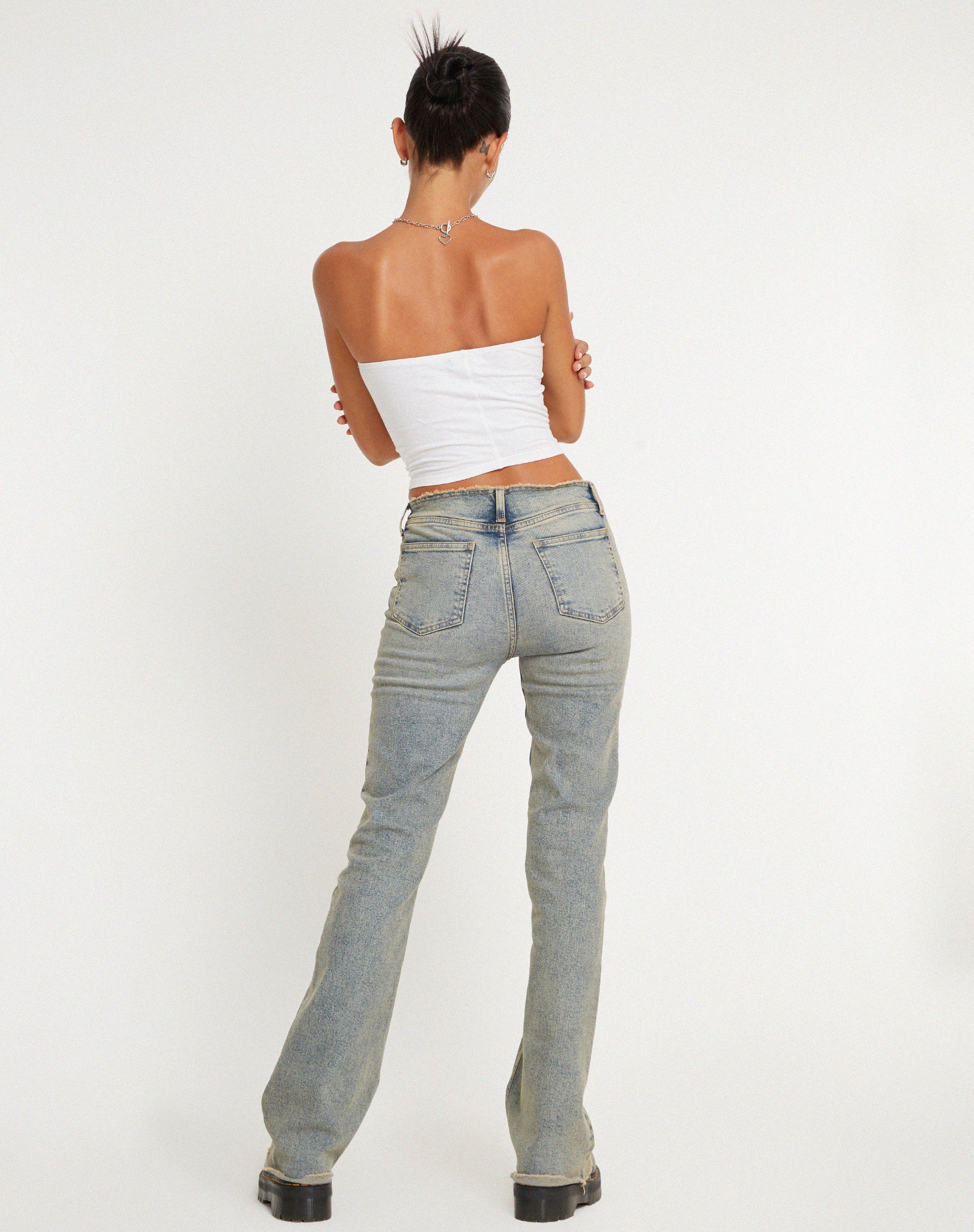 Shae Bandeau Top in White-Nico Sky