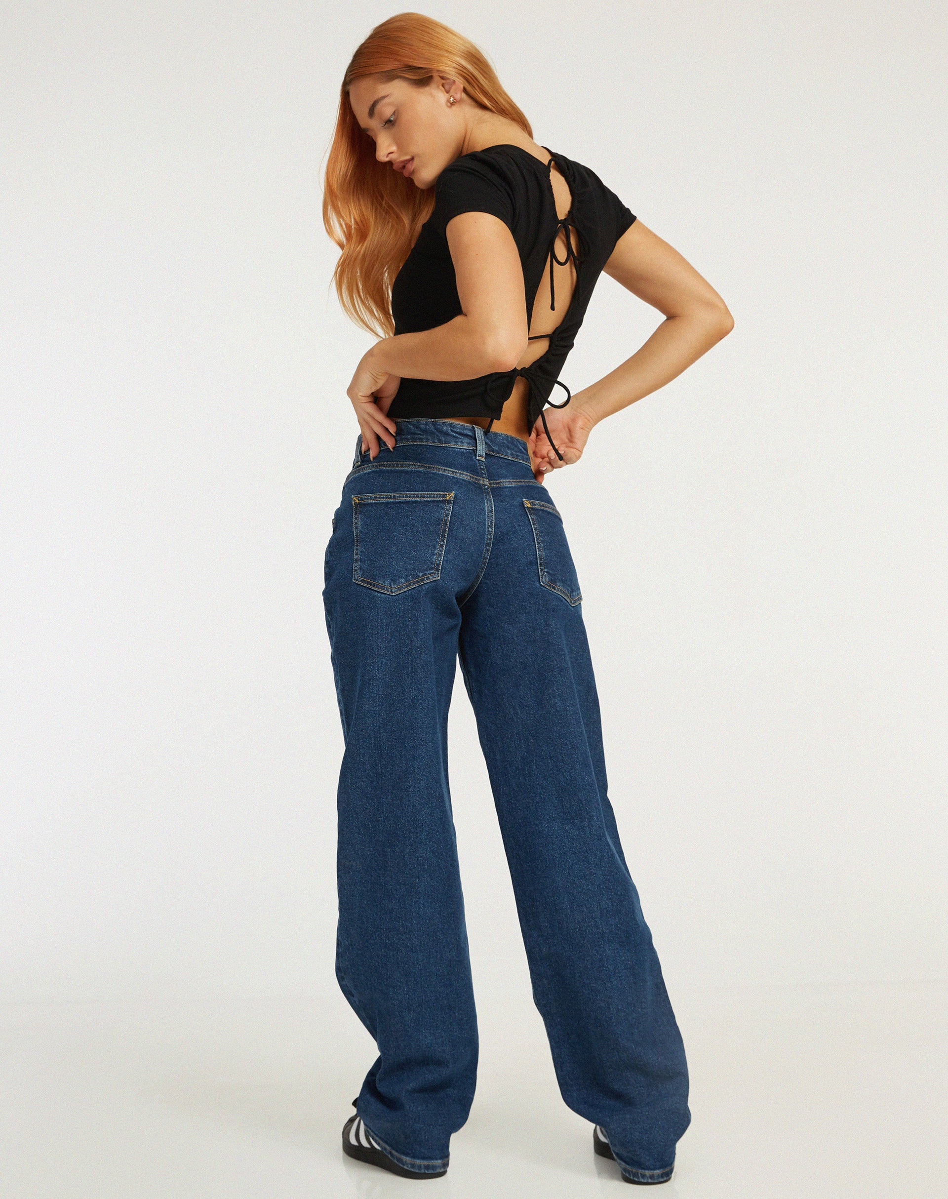 Surtie Crop Top in Lycra Black-Nico Sky