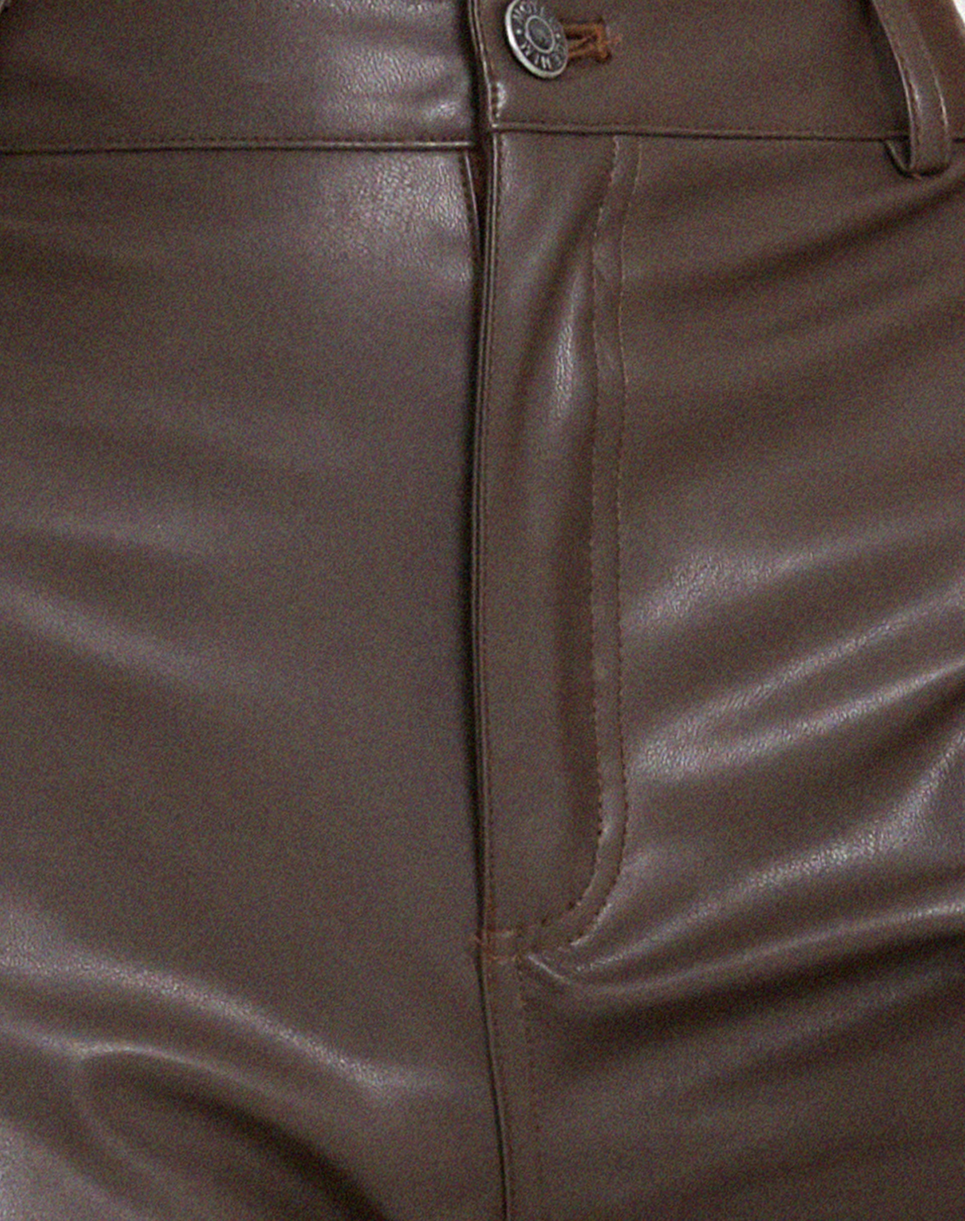Zoven Trouser in Pu Dark Chocolate-Nico Sky