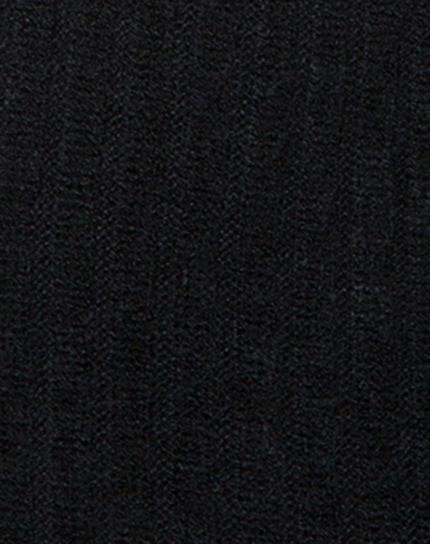 Mabel Cutout Bodice in Rib Knit Black-Nico Sky