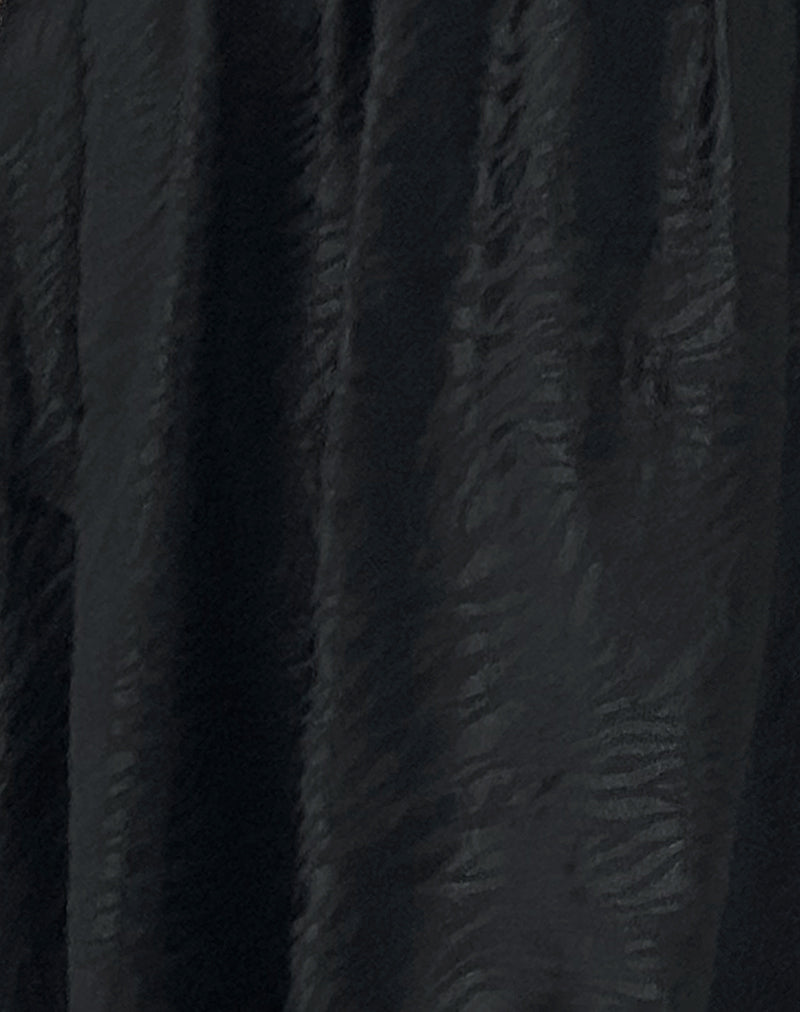 Richie Mini Dress in Satin Jacquard Black-Nico Sky