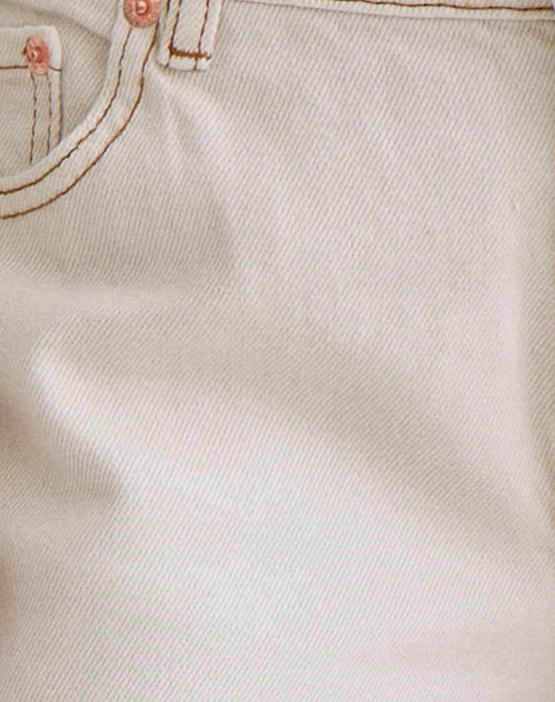 Rigid Low Rise Flare Jeans in Off White-Nico Sky