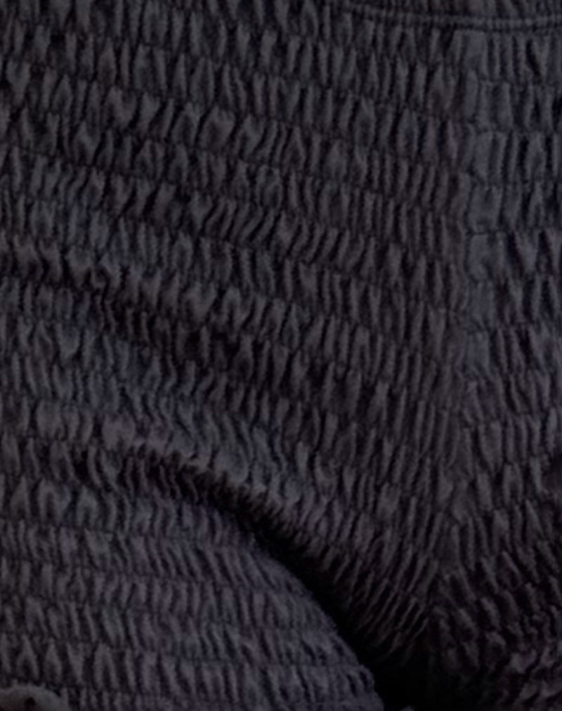 Ritala Shirred Micro Shorts in Beluga Grey-Nico Sky