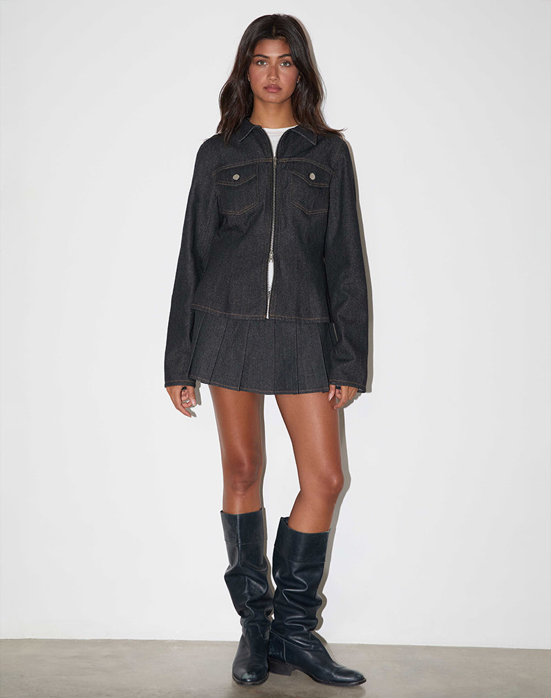 Rohana Jacket in Chambray Indigo-Nico Sky