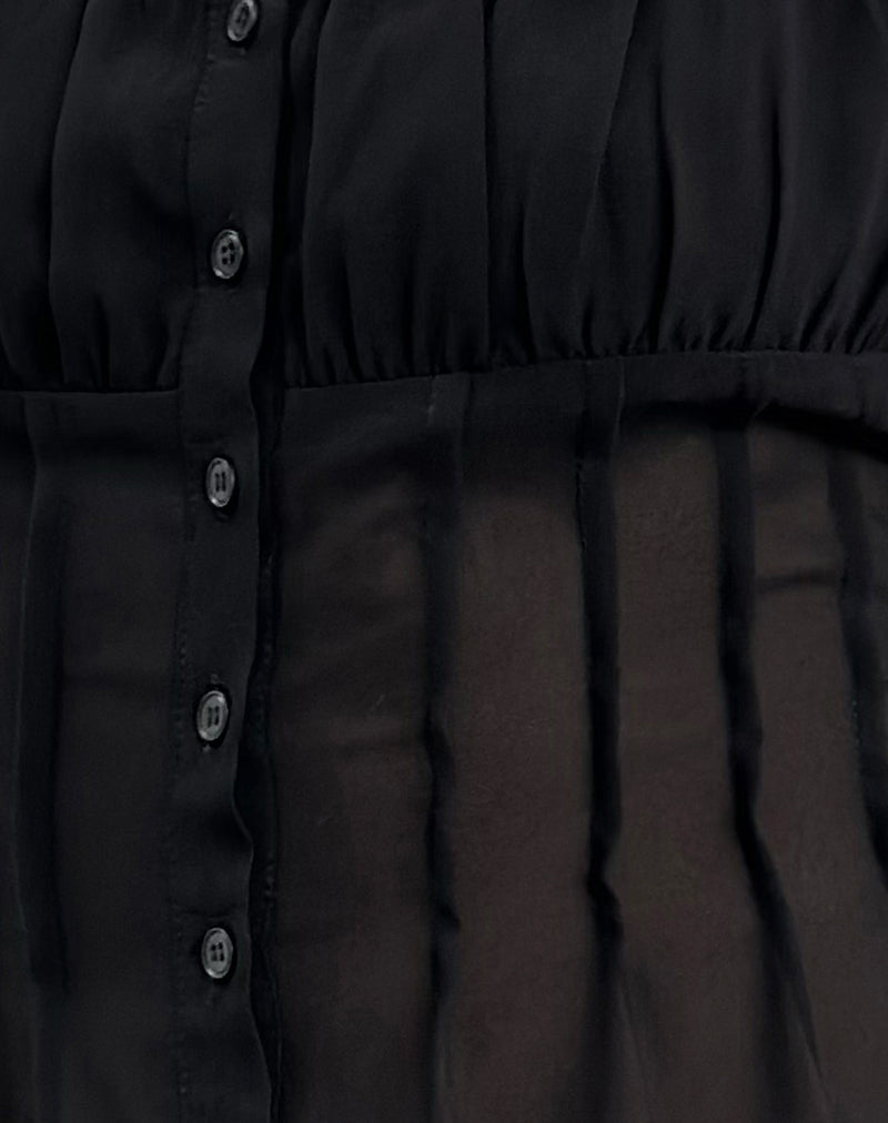 Rolina Blouse in Chiffon Black-Nico Sky