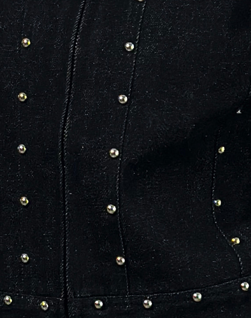 Ronira Jacket Chambray Studs in Black-Nico Sky