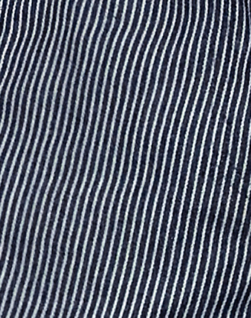 Roomy Extra Wide Low Rise Jeans in Pinstripe Indigo Wash-Nico Sky