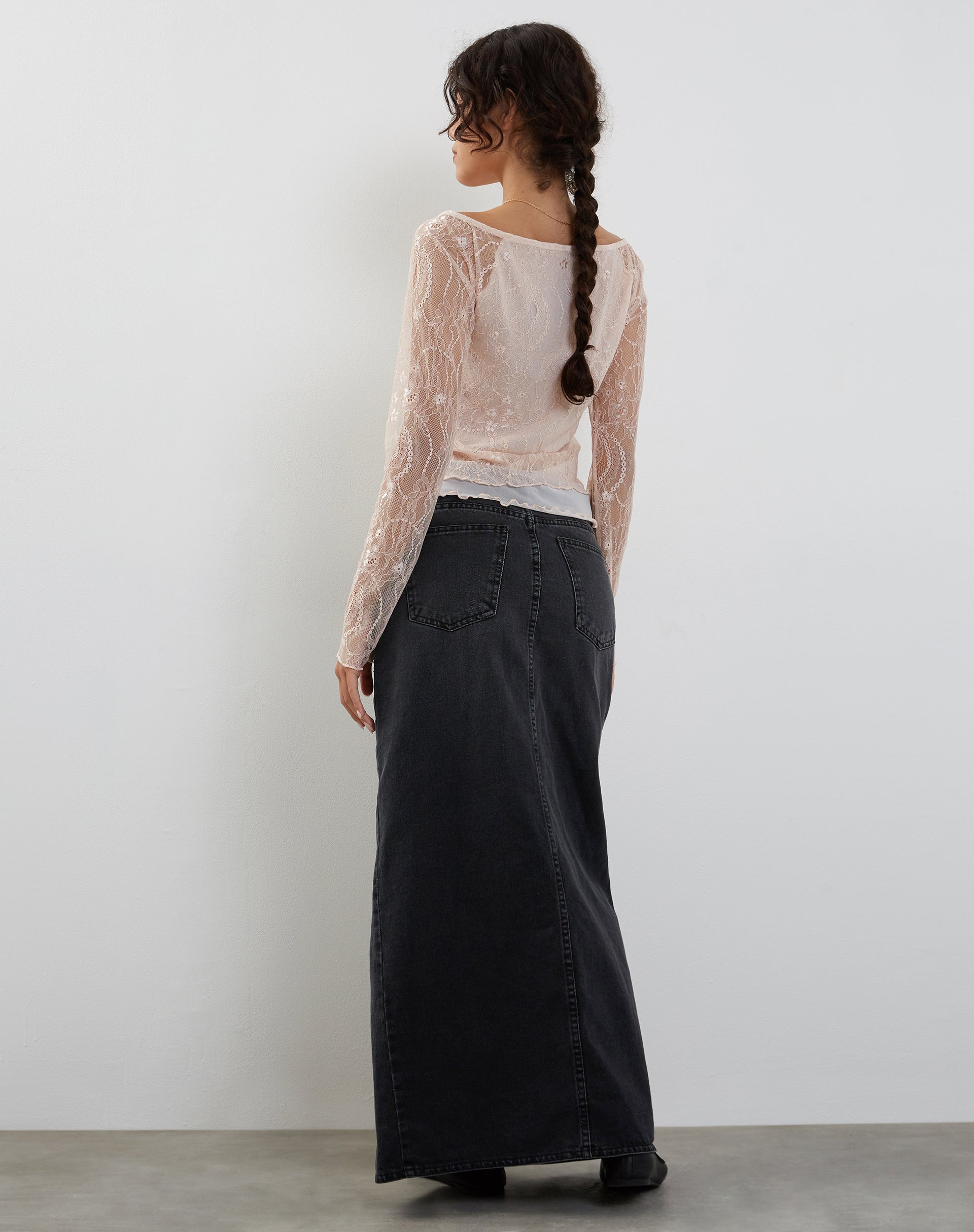 Rory Long Sleeve Lace Top in Pink-Nico Sky